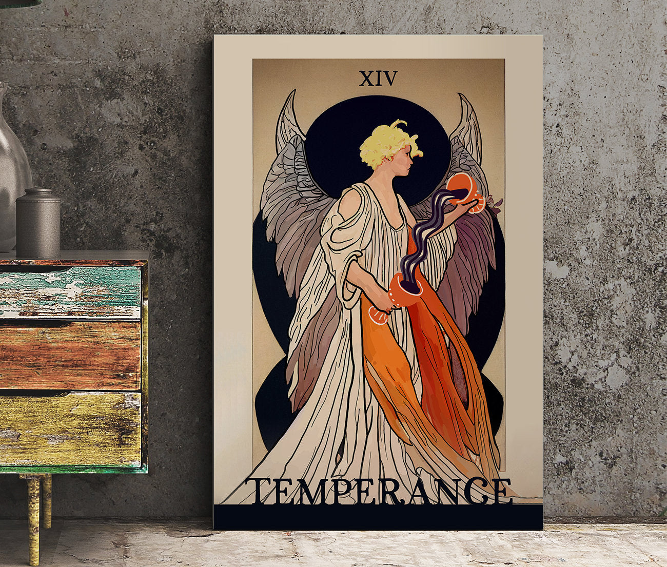 Temperance - Tarot Card Print from the Green Menagerie Tarot - The Temperance Card Poster, No Frame