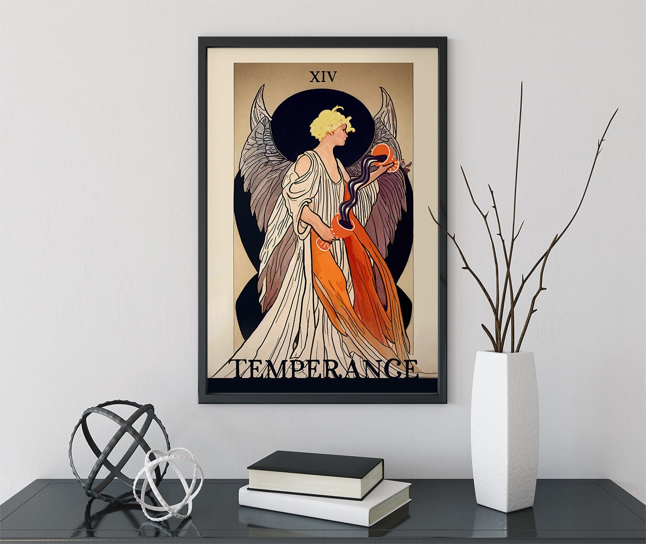 Temperance - Tarot Card Print from the Green Menagerie Tarot - The Temperance Card Poster, No Frame