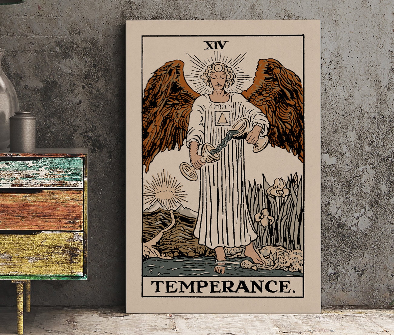 Temperance - Tarot Card Print - The Temperance Card Neutral Vibe Poster Eclectic Tarot, No Frame