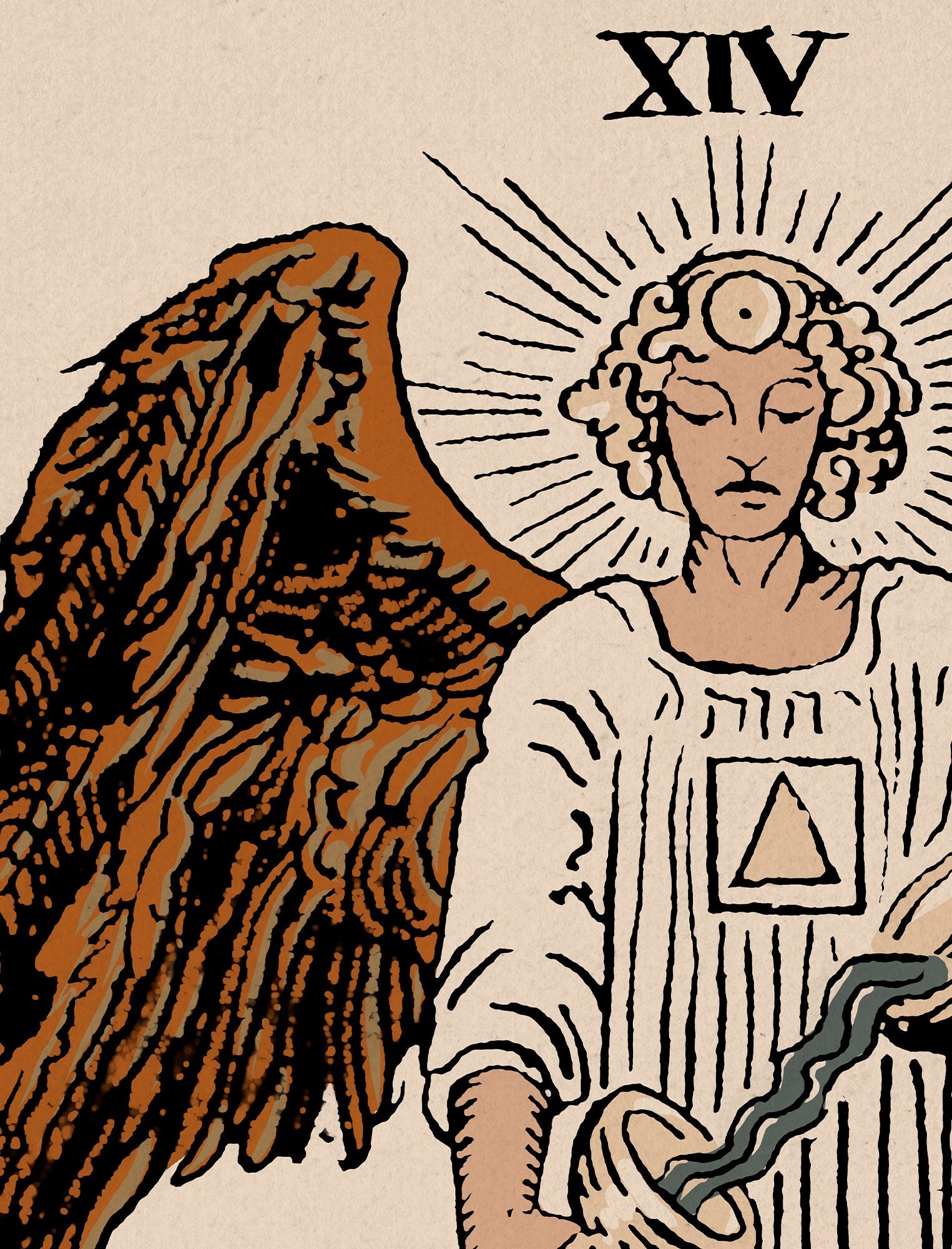 Temperance - Tarot Card Print - The Temperance Card Neutral Vibe Poster Eclectic Tarot, No Frame