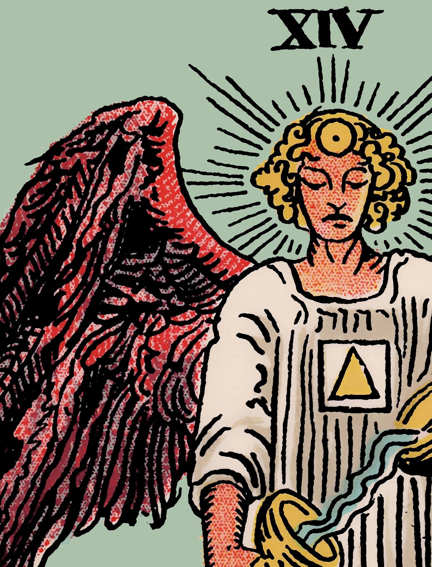 Temperance - Tarot Card Print - The Temperance Blue Card Poster, No Frame