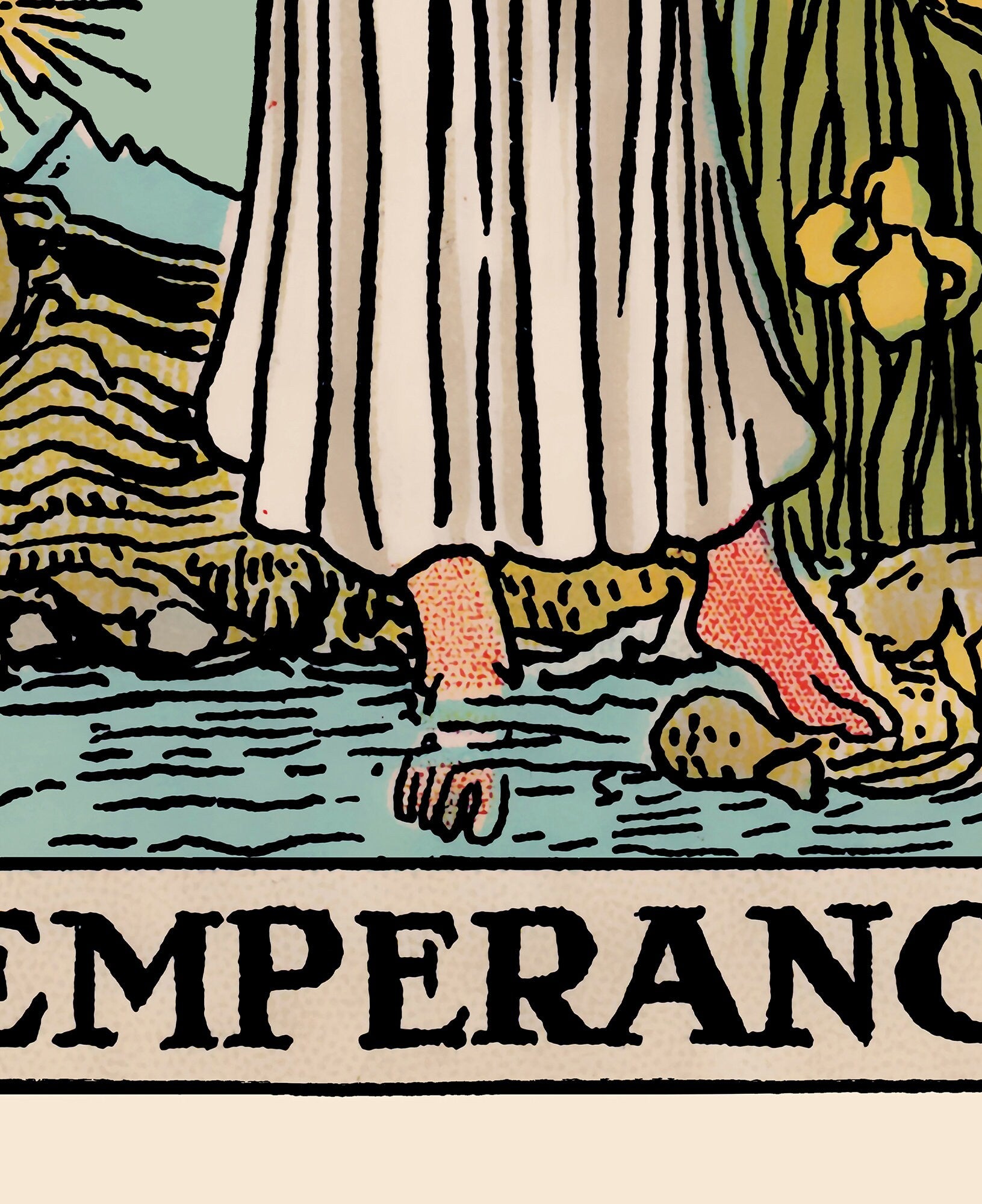 Temperance - Tarot Card Print - The Temperance Blue Card Poster, No Frame