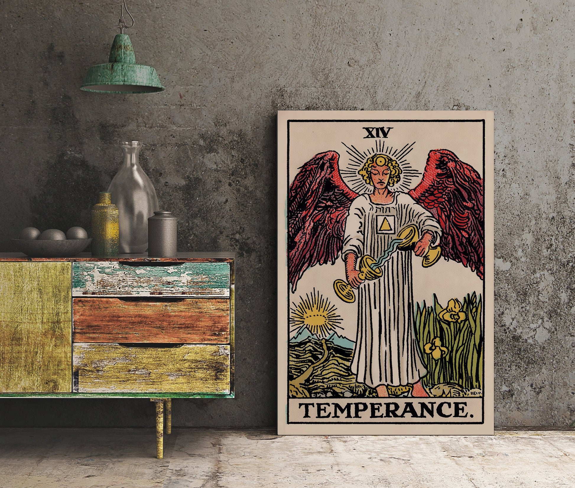 Temperance - Tarot Card Print - The Temperance Card Poster, No Frame