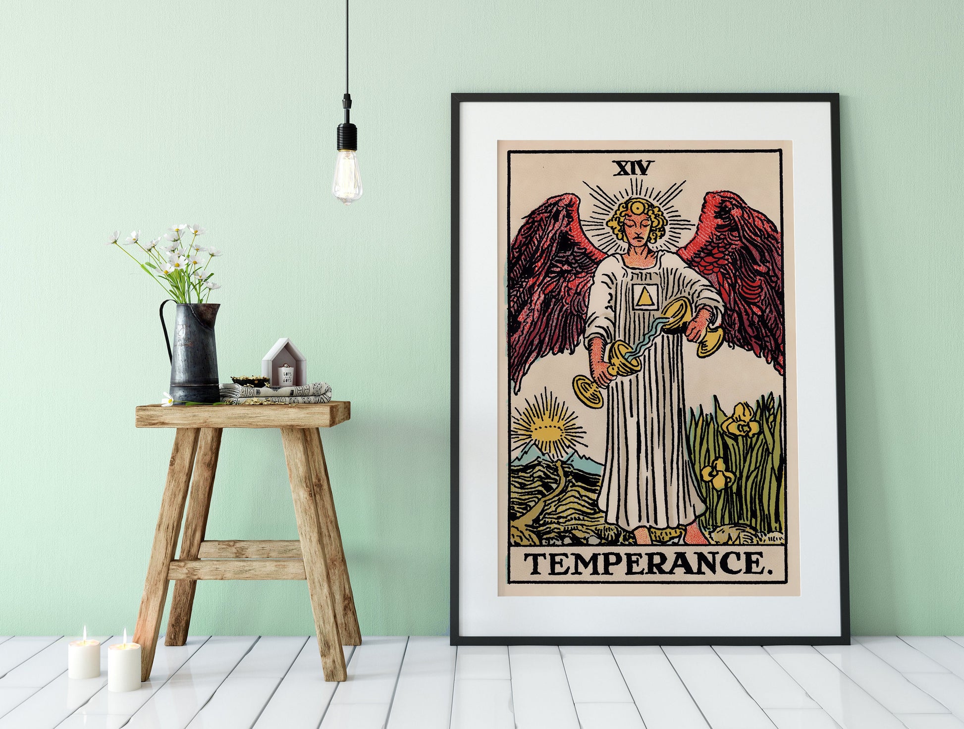 Temperance - Tarot Card Print - The Temperance Card Poster, No Frame