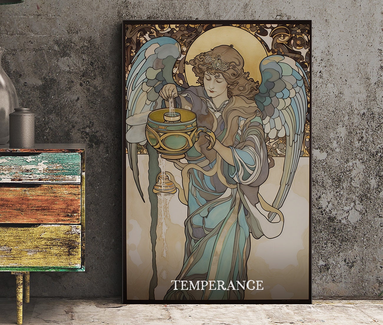 Temperance - Tarot Card Print - The Temperance Card Poster, No Frame