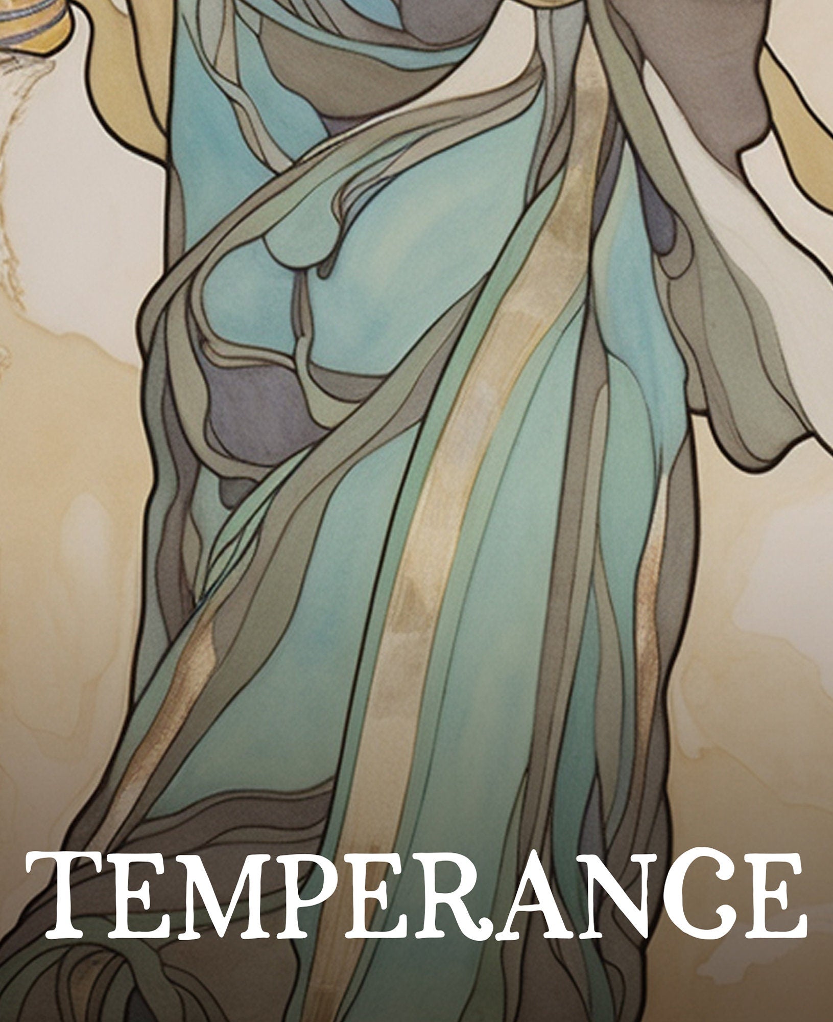 Temperance - Tarot Card Print - The Temperance Card Poster, No Frame