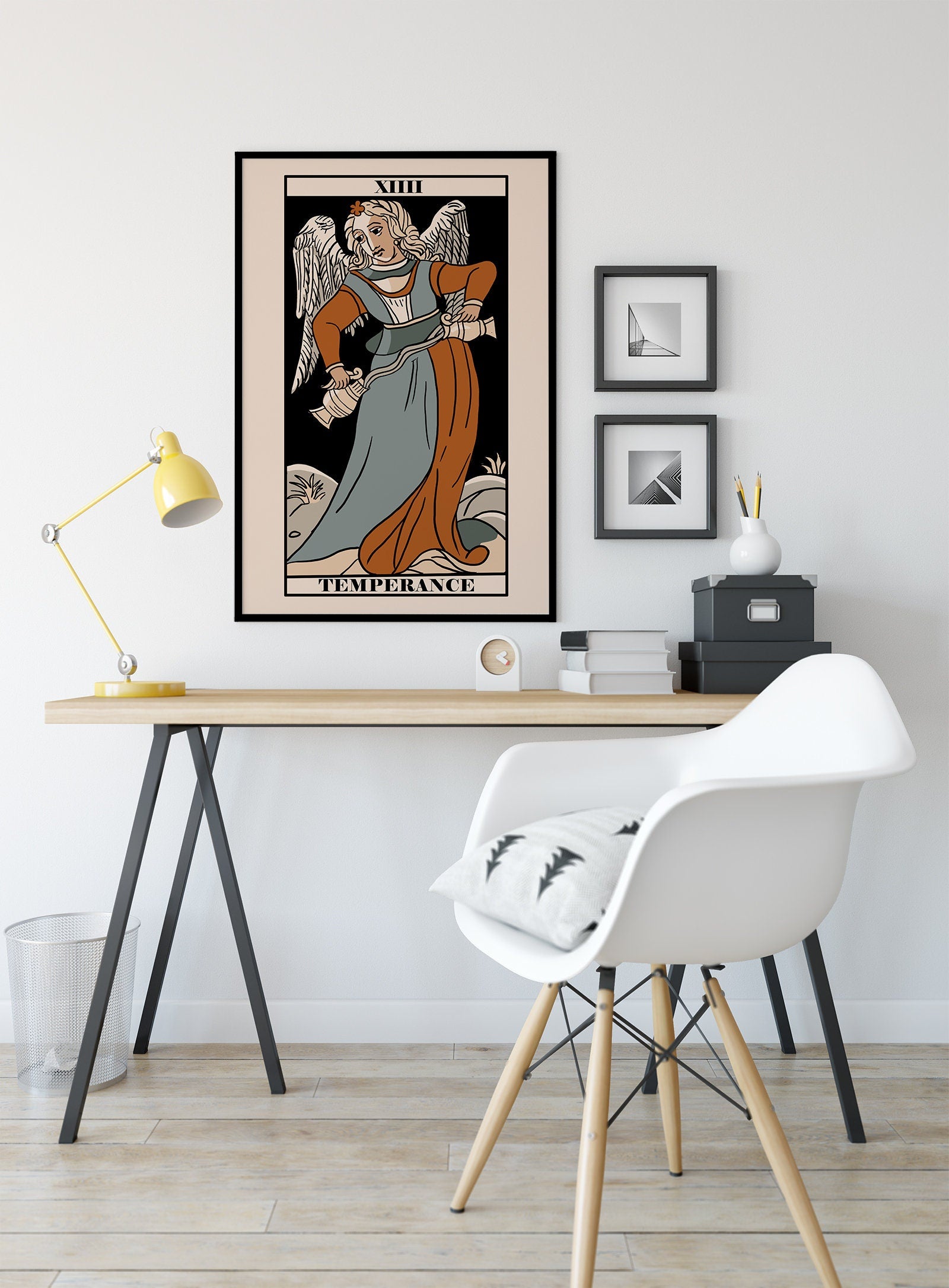 Temperance - Tarot de Marseille Card Print - The Temperance Card Neutral Vibe Poster Eclectic Tarot, No Frame