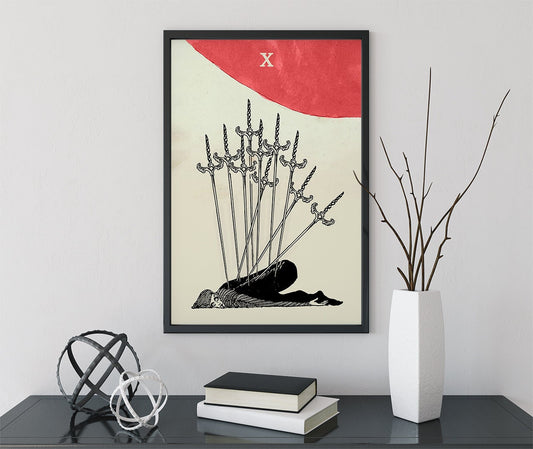 Ten Of Swords Tarot Card Print By Harry Clarke No Frame Poster For Home Decor Wall Art by My Store