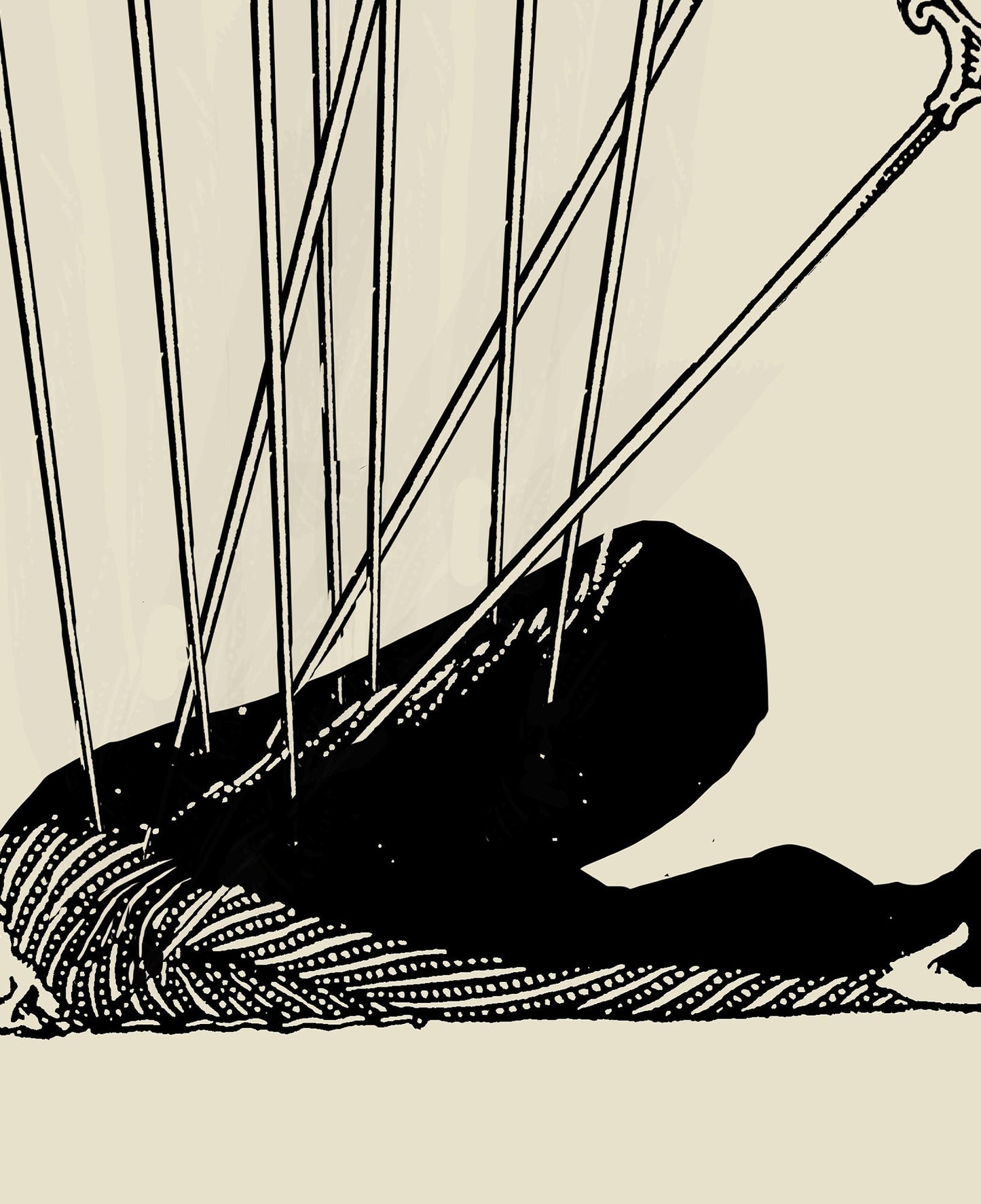 Ten Of Swords - Tarot Card Print - The 10 Of Swords Card Harry Clarke Poster, No Frame