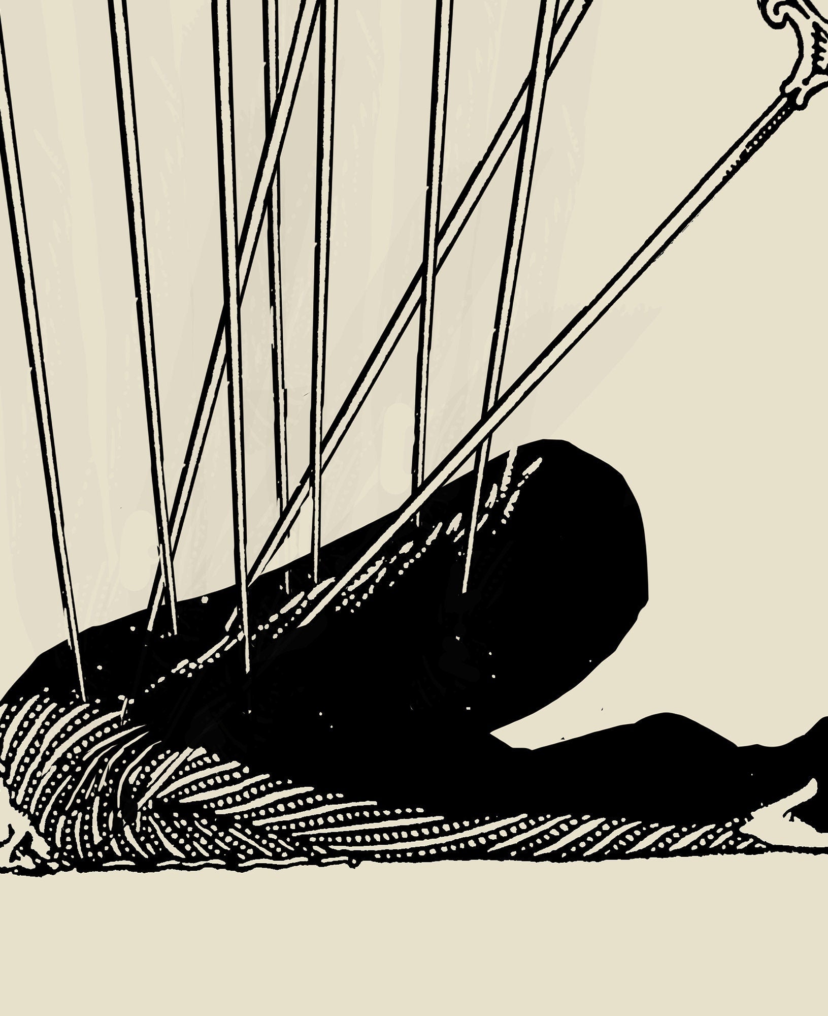 Ten Of Swords - Tarot Card Print - The 10 Of Swords Card Harry Clarke Poster, No Frame