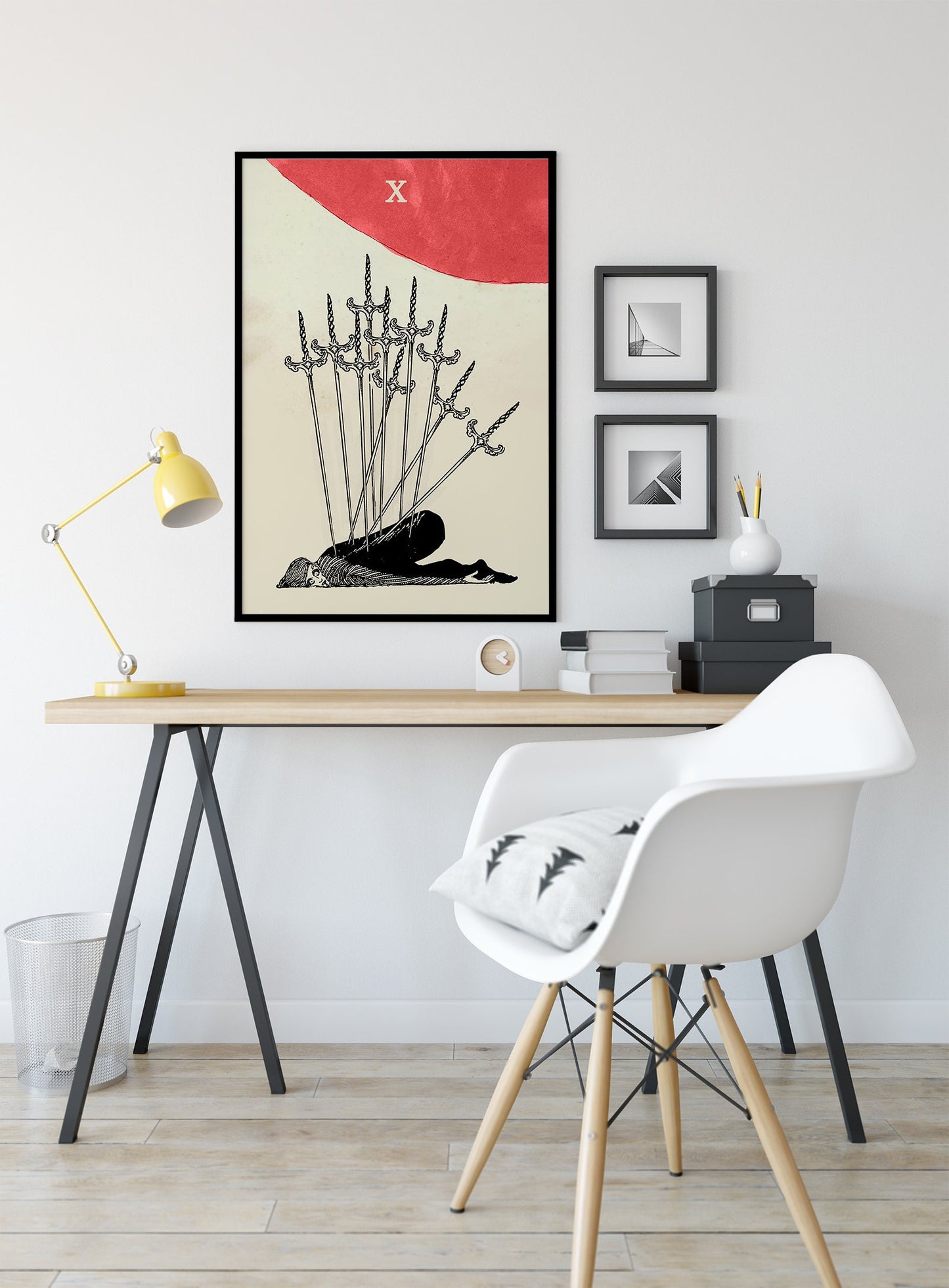 Ten Of Swords - Tarot Card Print - The 10 Of Swords Card Harry Clarke Poster, No Frame