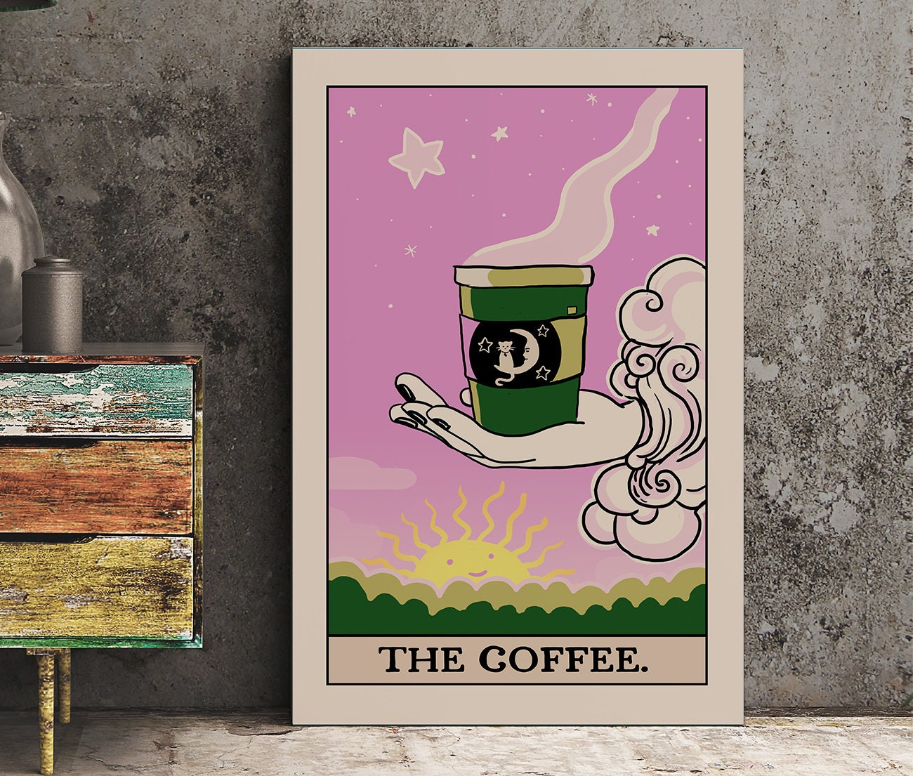 The Coffee - Tarot Card Print - The Coffee Card Poster (No Frame)