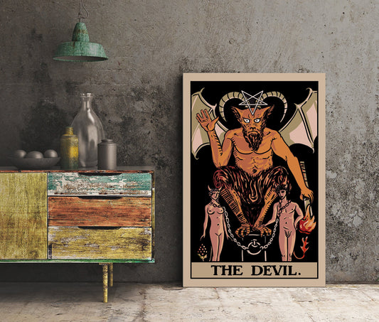 The Devil - Tarot Card Print - Tarot Card The Devil Card Poster by Printagrams Harvest Tarot, No Frame