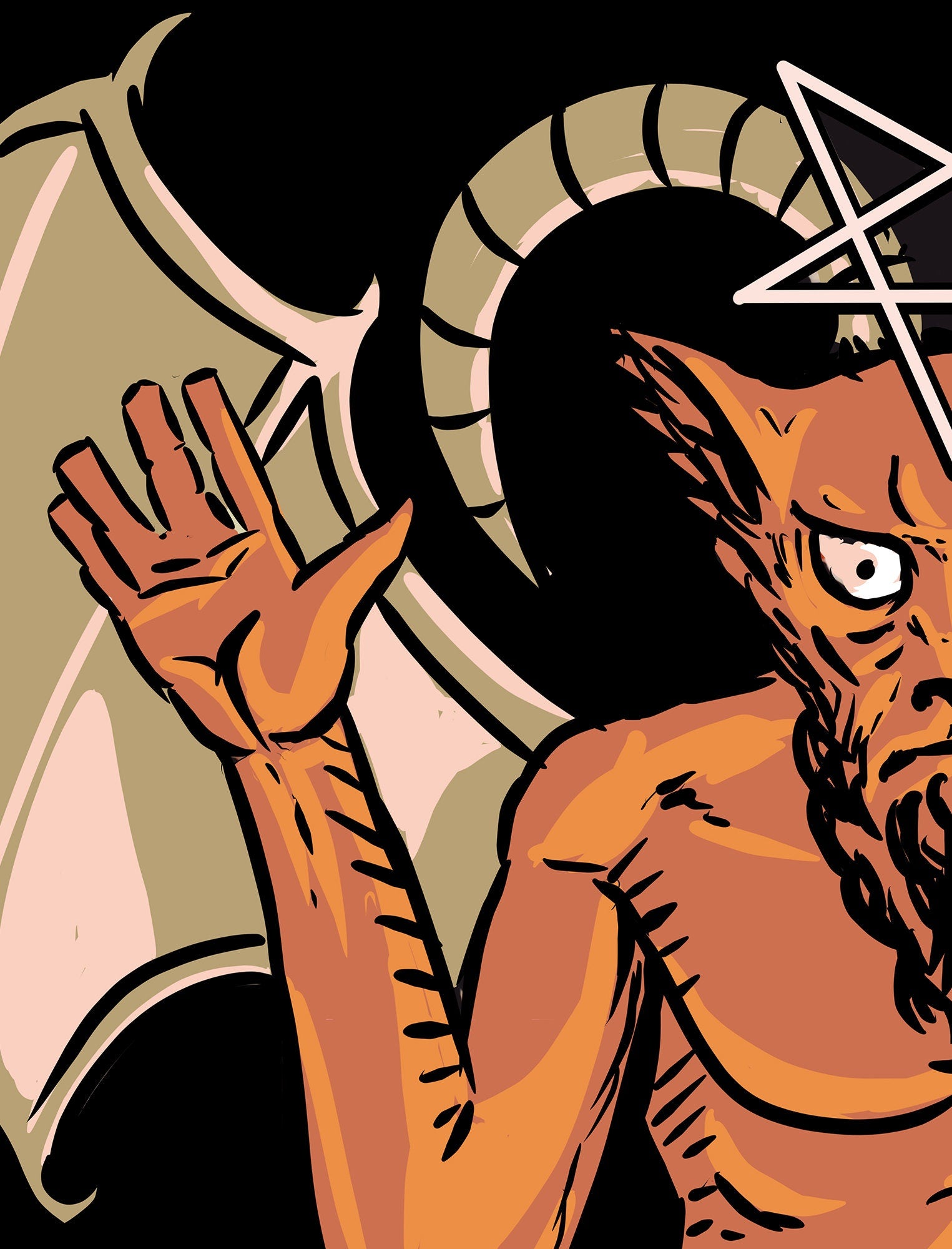 The Devil - Tarot Card Print - Tarot Card The Devil Card Poster by Printagrams Harvest Tarot, No Frame