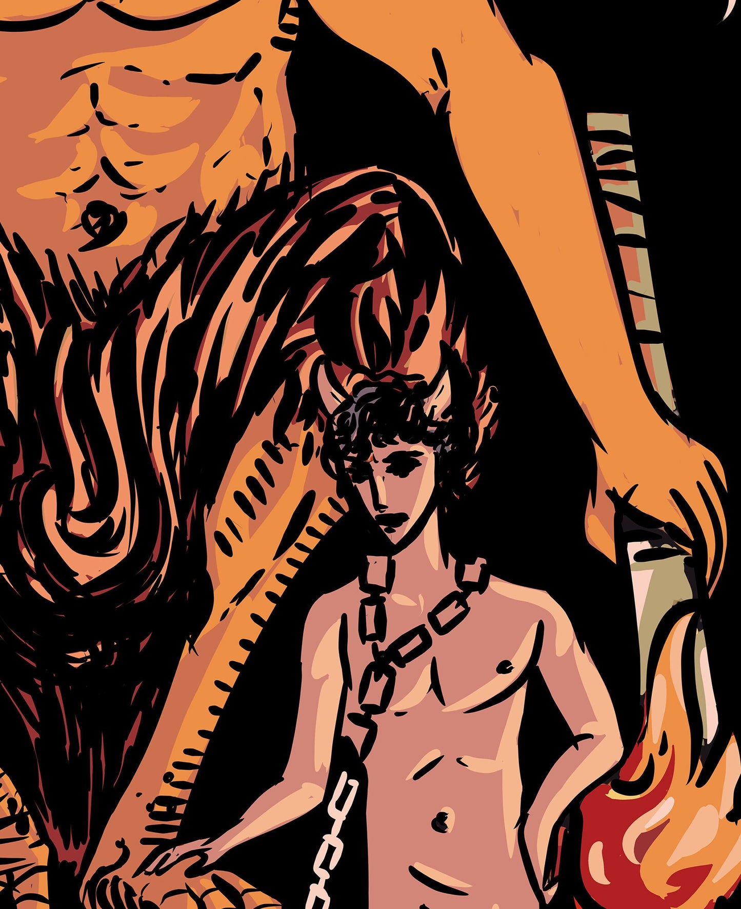 The Devil - Tarot Card Print - Tarot Card The Devil Card Poster by Printagrams Harvest Tarot, No Frame