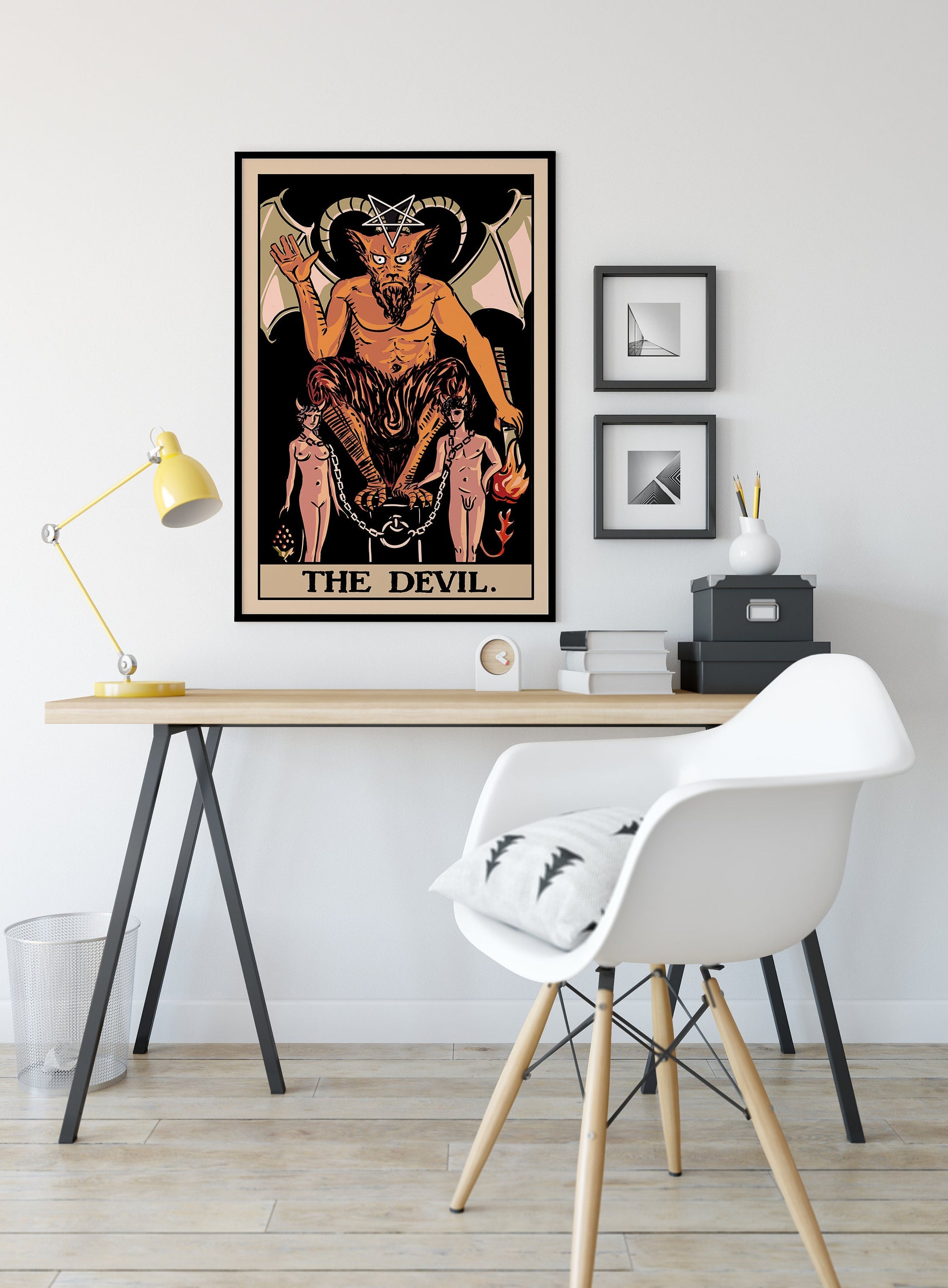 The Devil - Tarot Card Print - Tarot Card The Devil Card Poster by Printagrams Harvest Tarot, No Frame