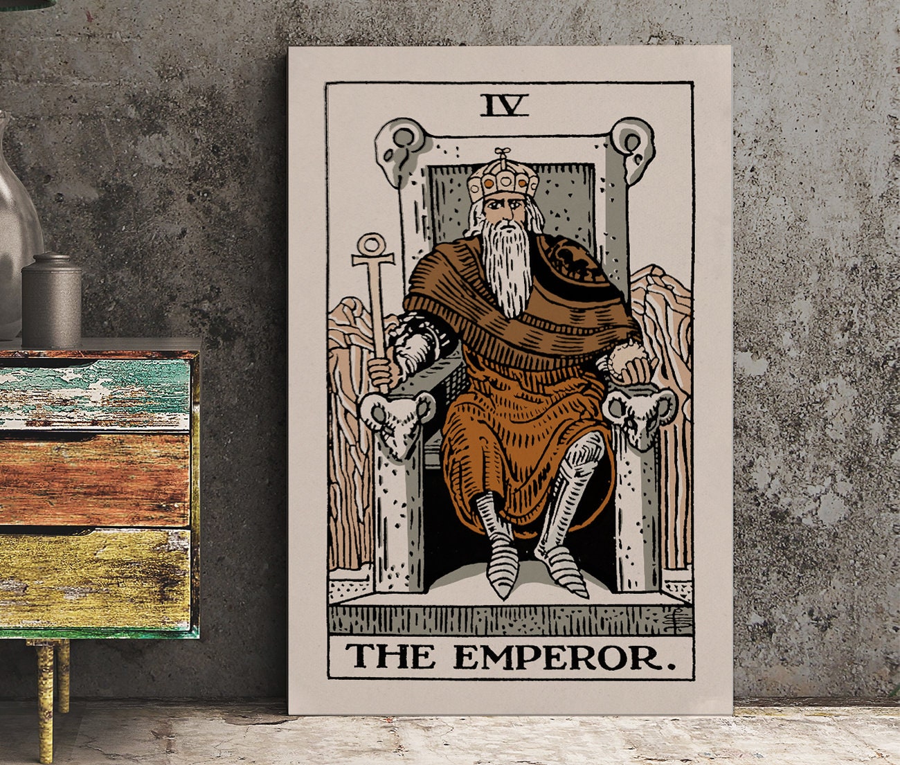 The Emperor- Tarot Card Print - The Emperor Card Neutral Vibe Poster Eclectic Tarot, No Frame