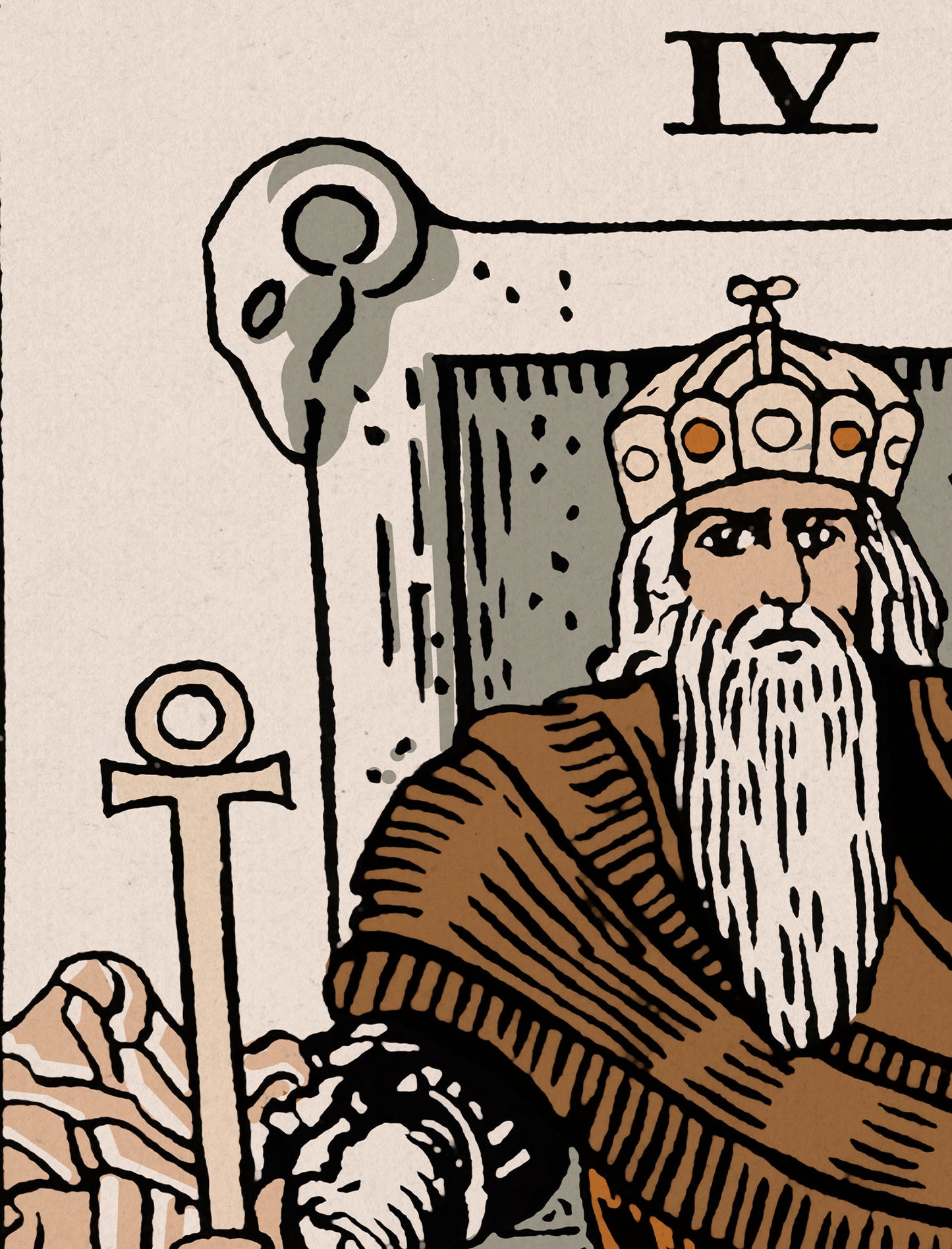 The Emperor- Tarot Card Print - The Emperor Card Neutral Vibe Poster Eclectic Tarot, No Frame