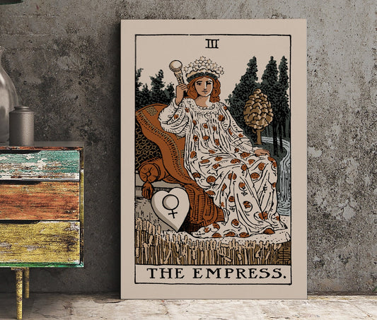 The Empress- Tarot Card Print - The Empress Card Neutral Vibe Poster Eclectic Tarot, No Frame