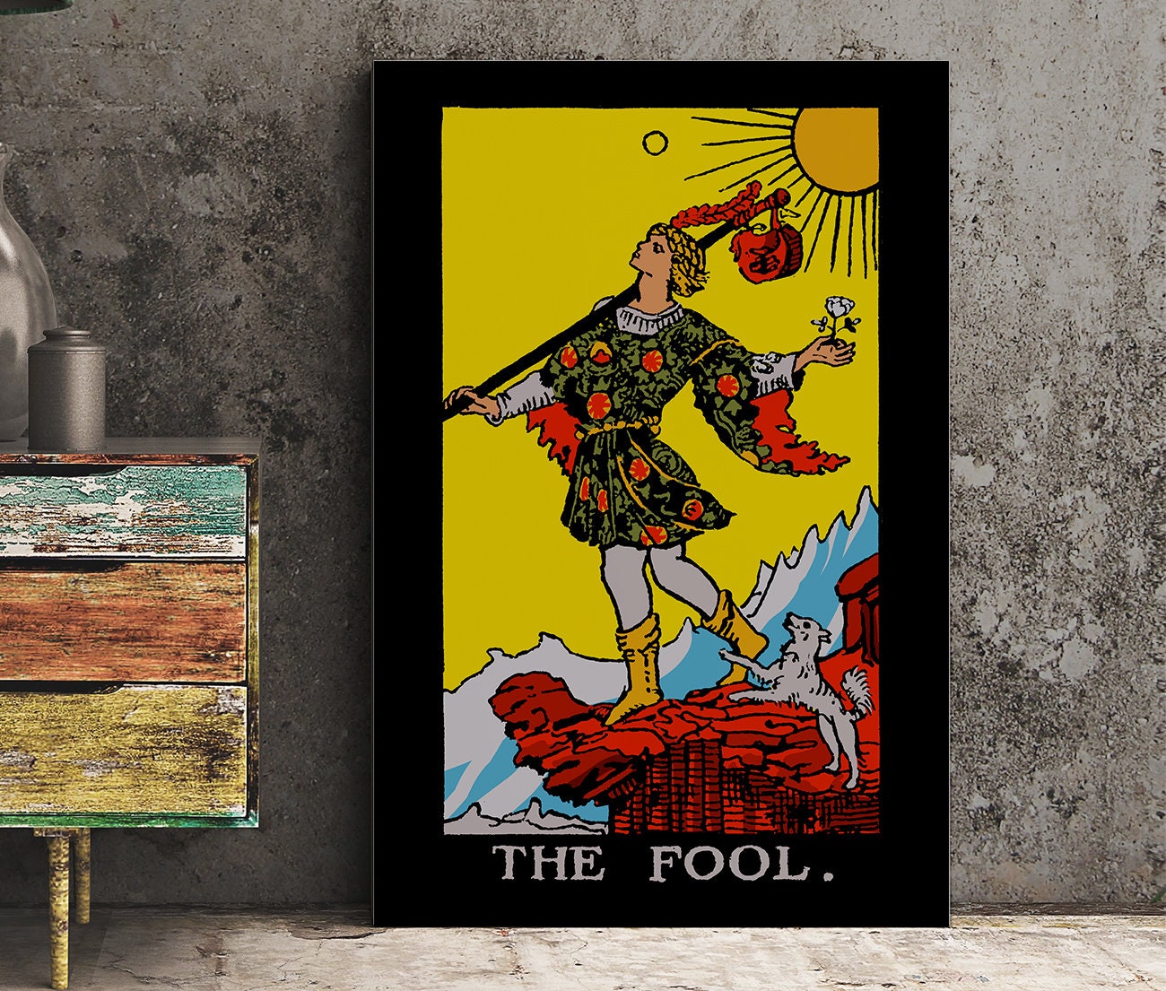 The Fool- Tarot Card Print - The Fool Card Bright Colorway Poster, No Frame