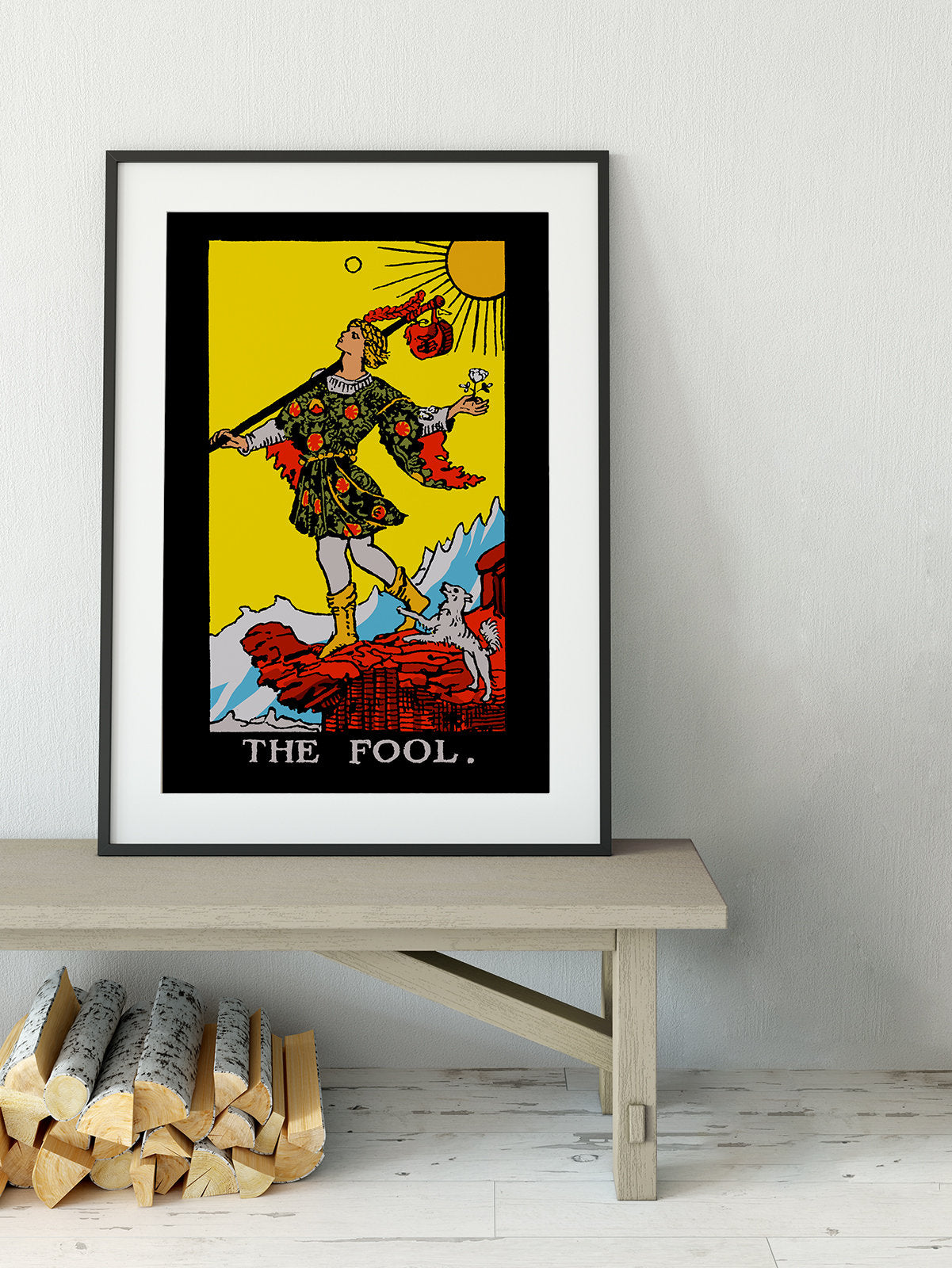 The Fool- Tarot Card Print - The Fool Card Bright Colorway Poster, No Frame
