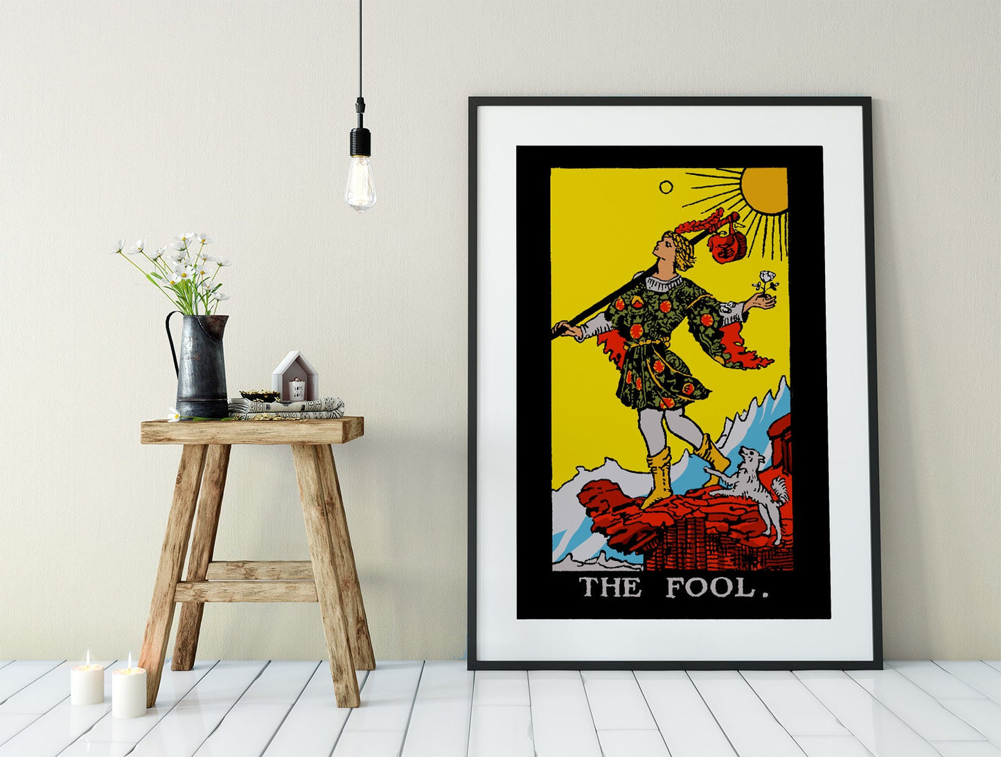 The Fool- Tarot Card Print - The Fool Card Bright Colorway Poster, No Frame