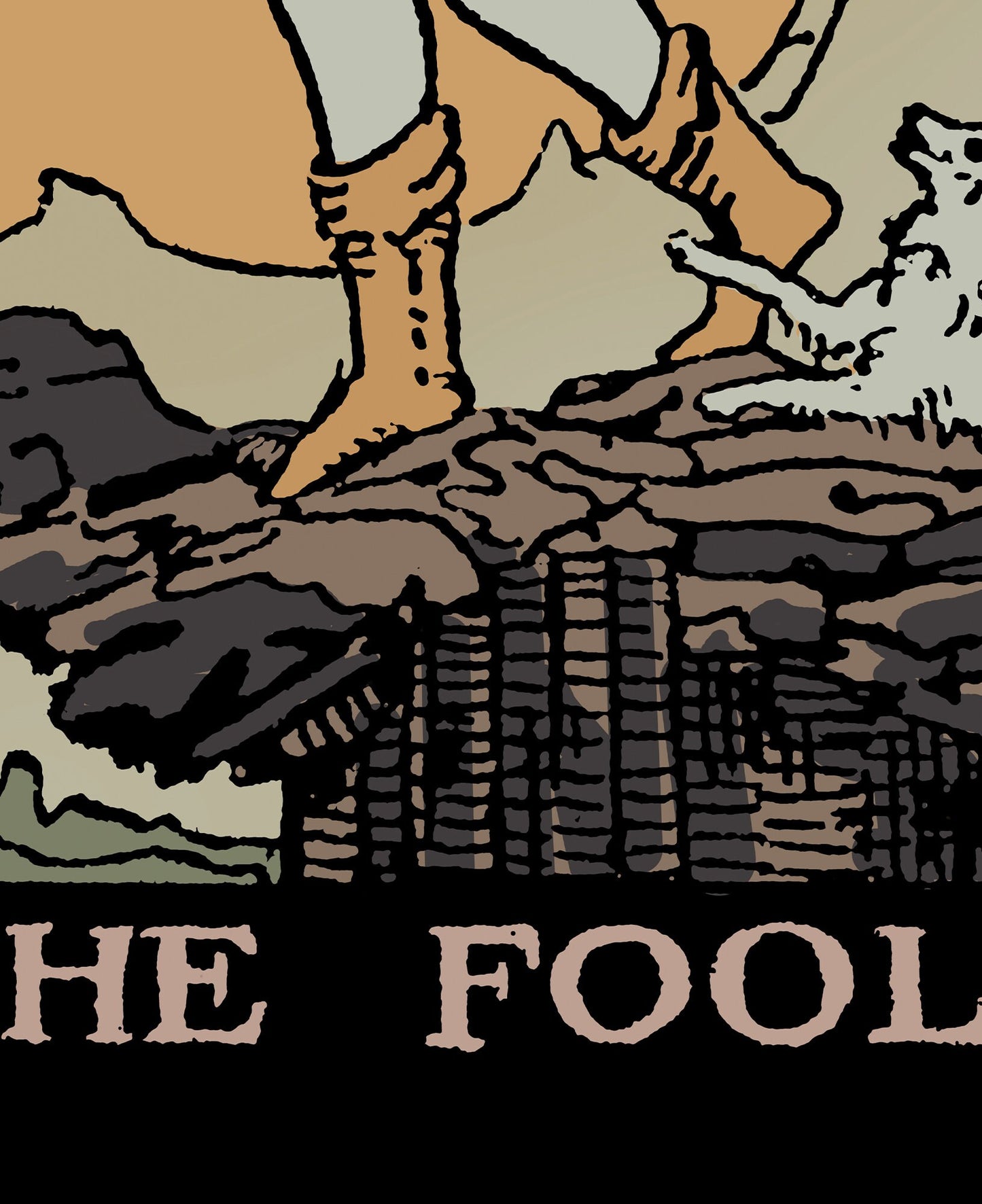 The Fool- Tarot Card Print - The Fool Card Darker Colorway Poster, No Frame
