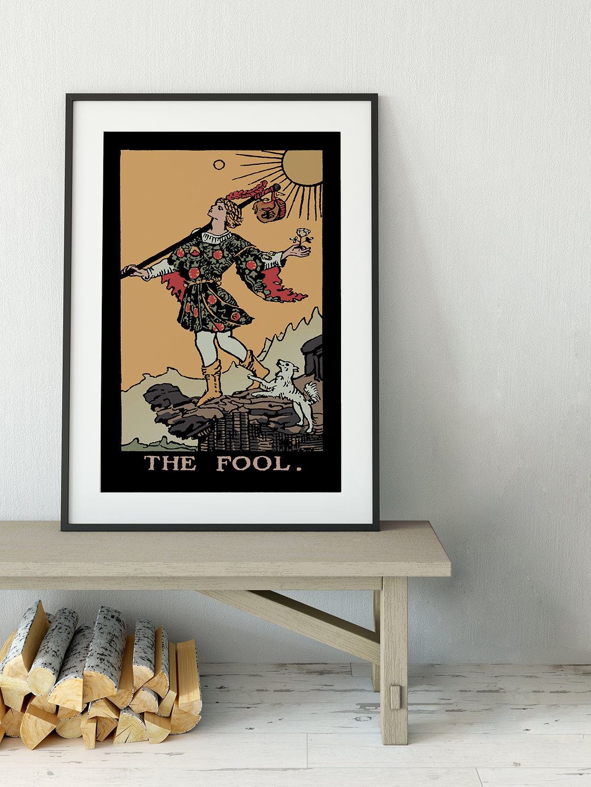 The Fool- Tarot Card Print - The Fool Card Darker Colorway Poster, No Frame