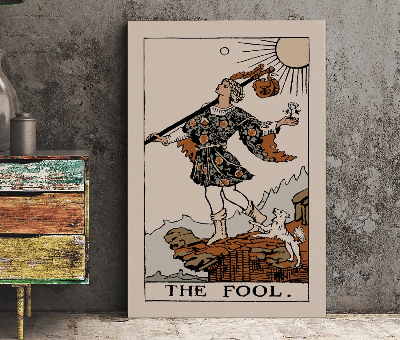 The Fool- Tarot Card Print - The Fool Card Neutral Vibe Poster Eclectic Tarot, No Frame