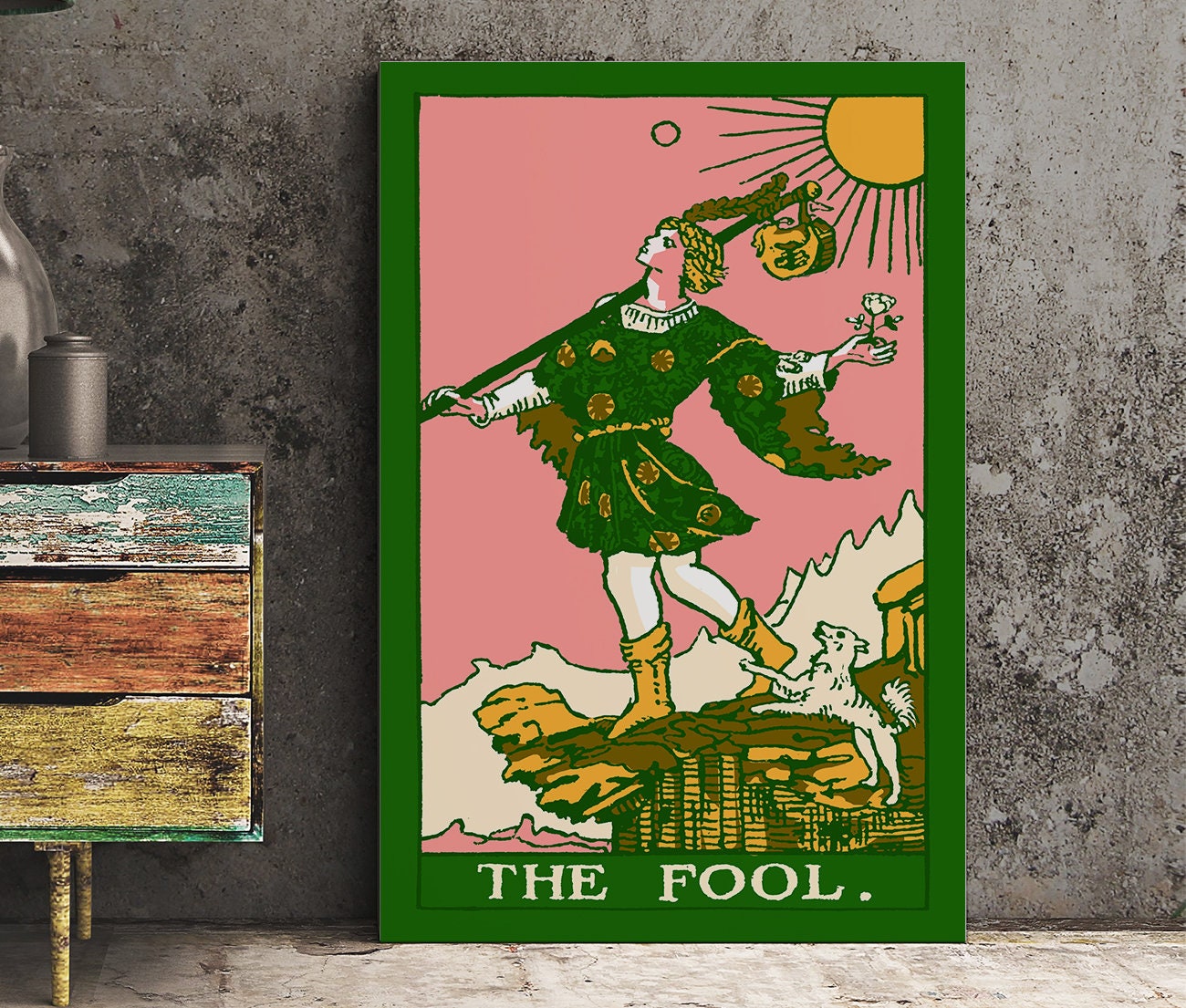 The Fool- Tarot Card Print - The Fool Card Pop Art Goth Punk Bubblegum Colorway Poster, No Frame