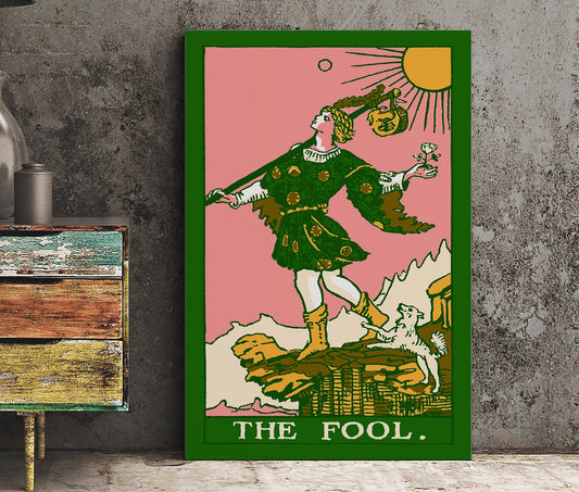 The Fool- Tarot Card Print - The Fool Card Pop Art Goth Punk Bubblegum Colorway Poster, No Frame