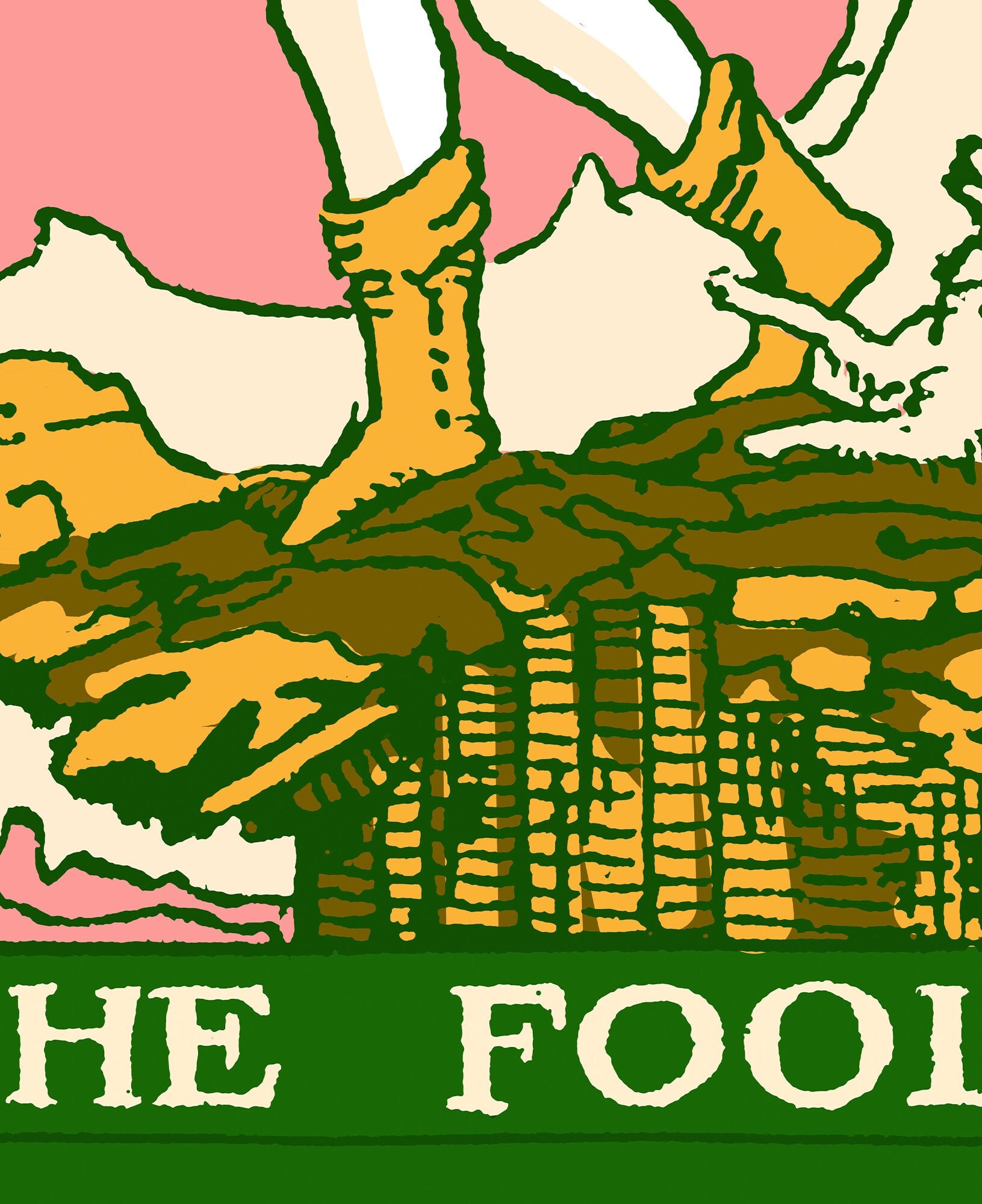 The Fool- Tarot Card Print - The Fool Card Pop Art Goth Punk Bubblegum Colorway Poster, No Frame