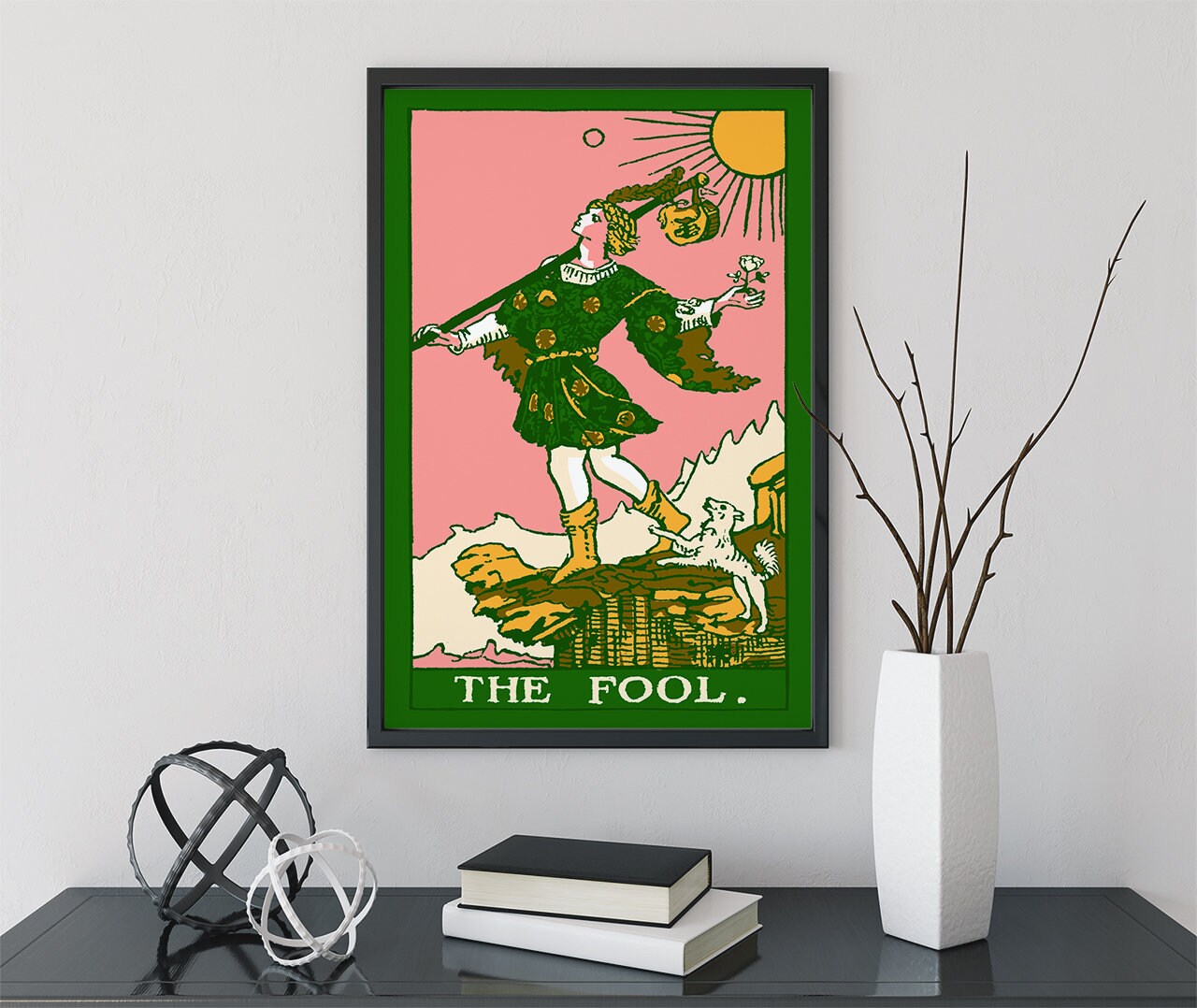 The Fool- Tarot Card Print - The Fool Card Pop Art Goth Punk Bubblegum Colorway Poster, No Frame