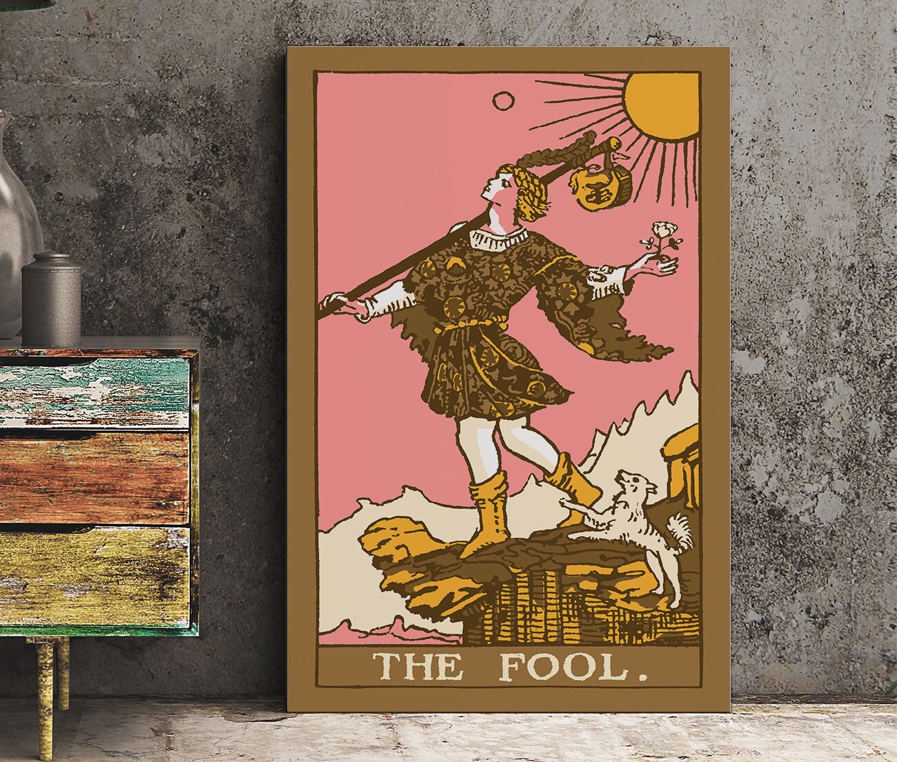 The Fool- Tarot Card Print - The Fool Card Pop Art Goth Punk Neapolitan Colorway Poster, No Frame