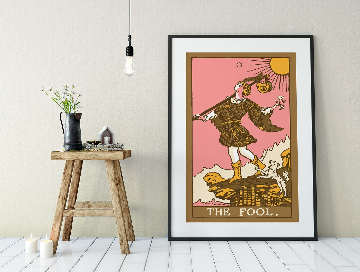 The Fool- Tarot Card Print - The Fool Card Pop Art Goth Punk Neapolitan Colorway Poster, No Frame