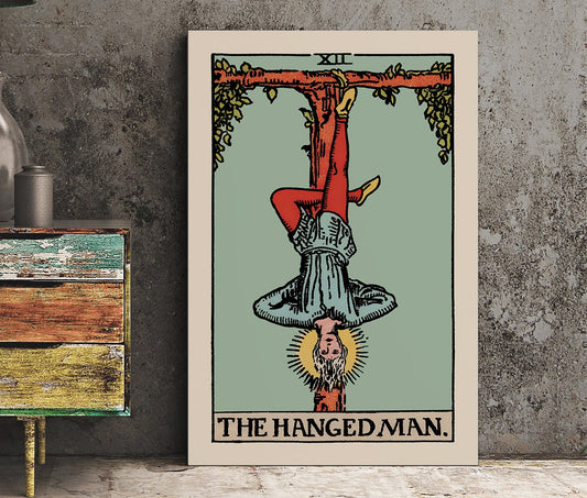 The Hanged Man - Tarot Card Print - The Hanged Man Blue Card Poster, No Frame