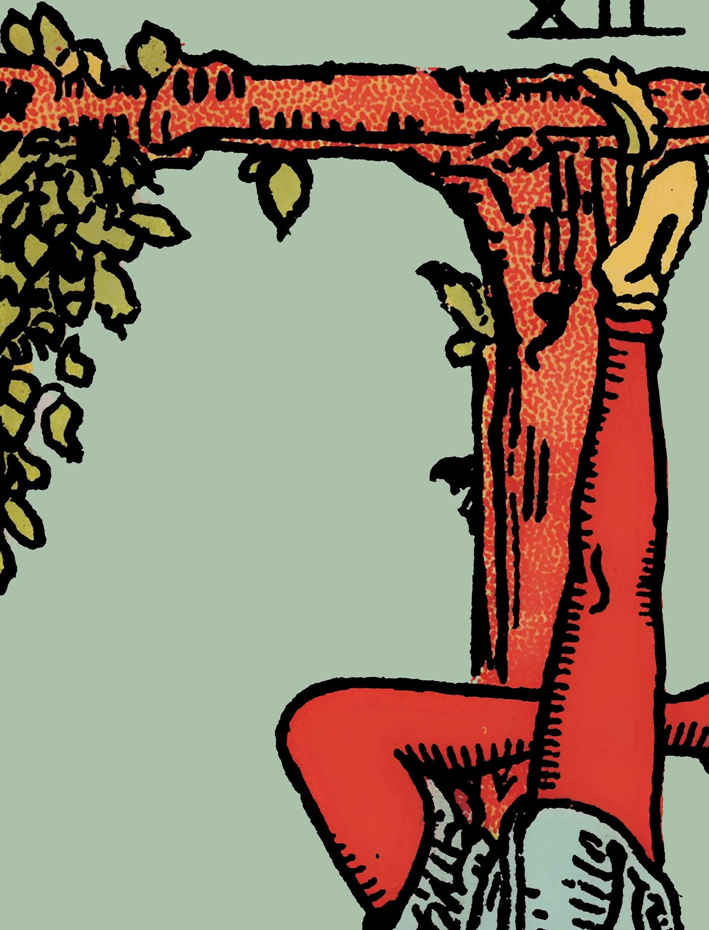 The Hanged Man - Tarot Card Print - The Hanged Man Blue Card Poster, No Frame