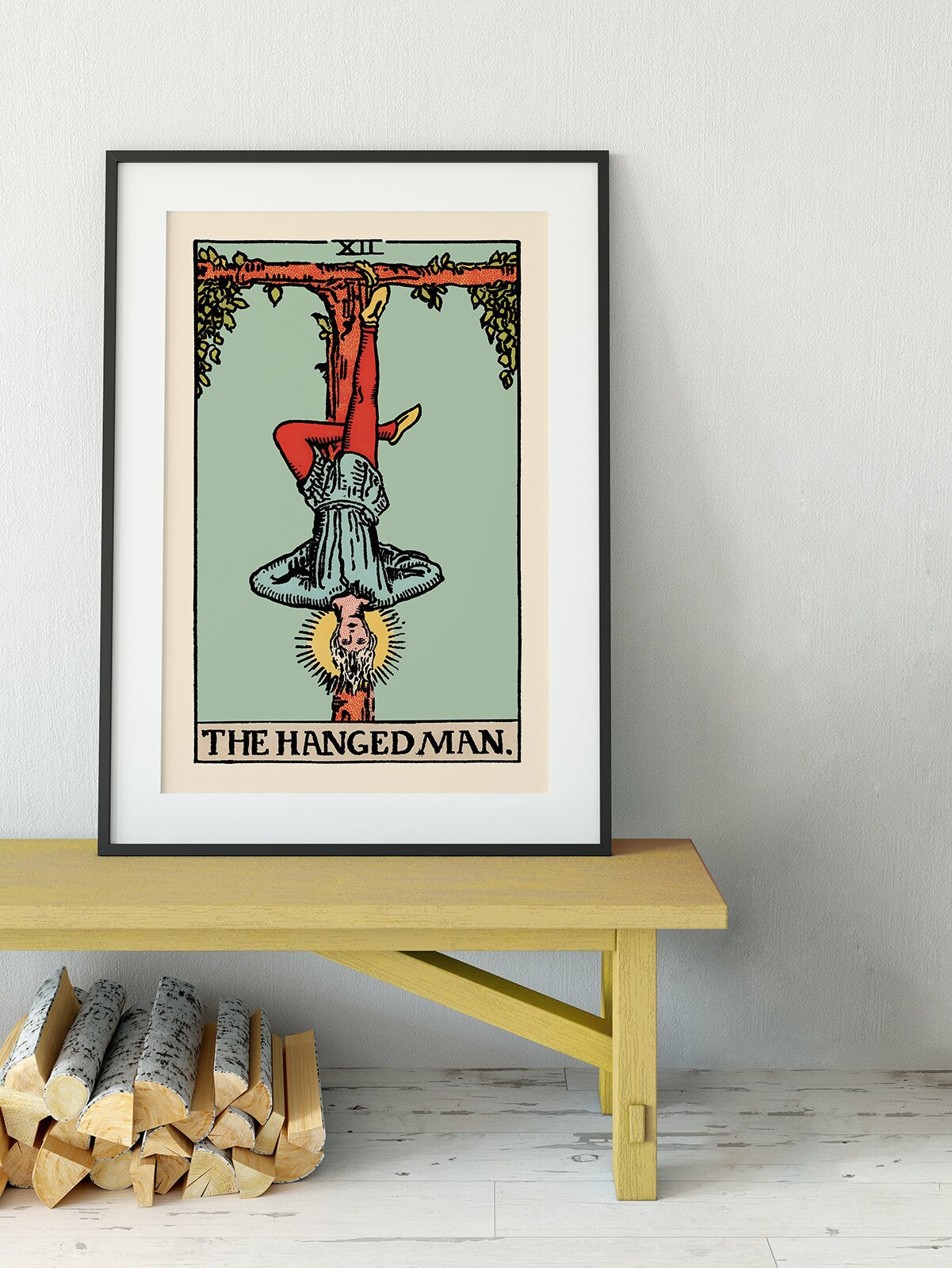 The Hanged Man - Tarot Card Print - The Hanged Man Blue Card Poster, No Frame