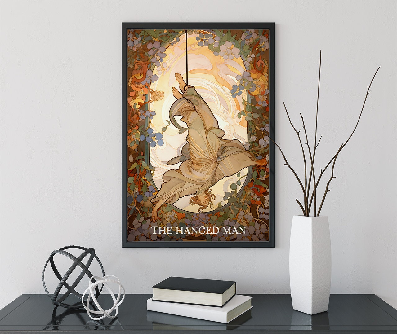 The Hanged Man - Tarot Card Print - The Hanged Man Blue Card Poster, No Frame