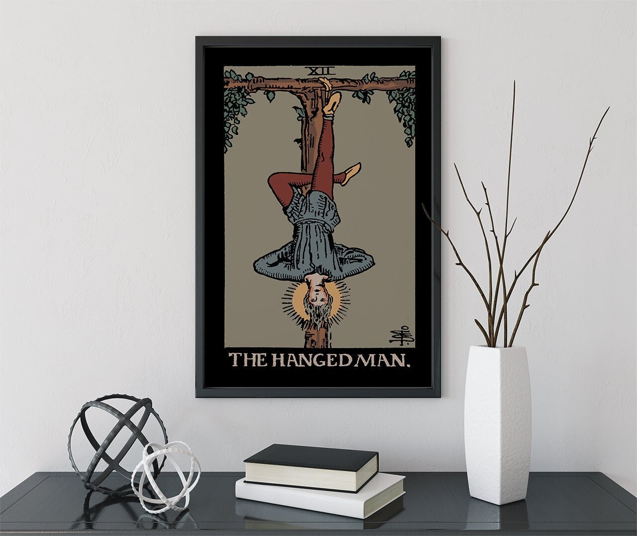 The Hanged Man- Tarot Card Print - The Hanged Man Card Darker Colorway Poster, No Frame