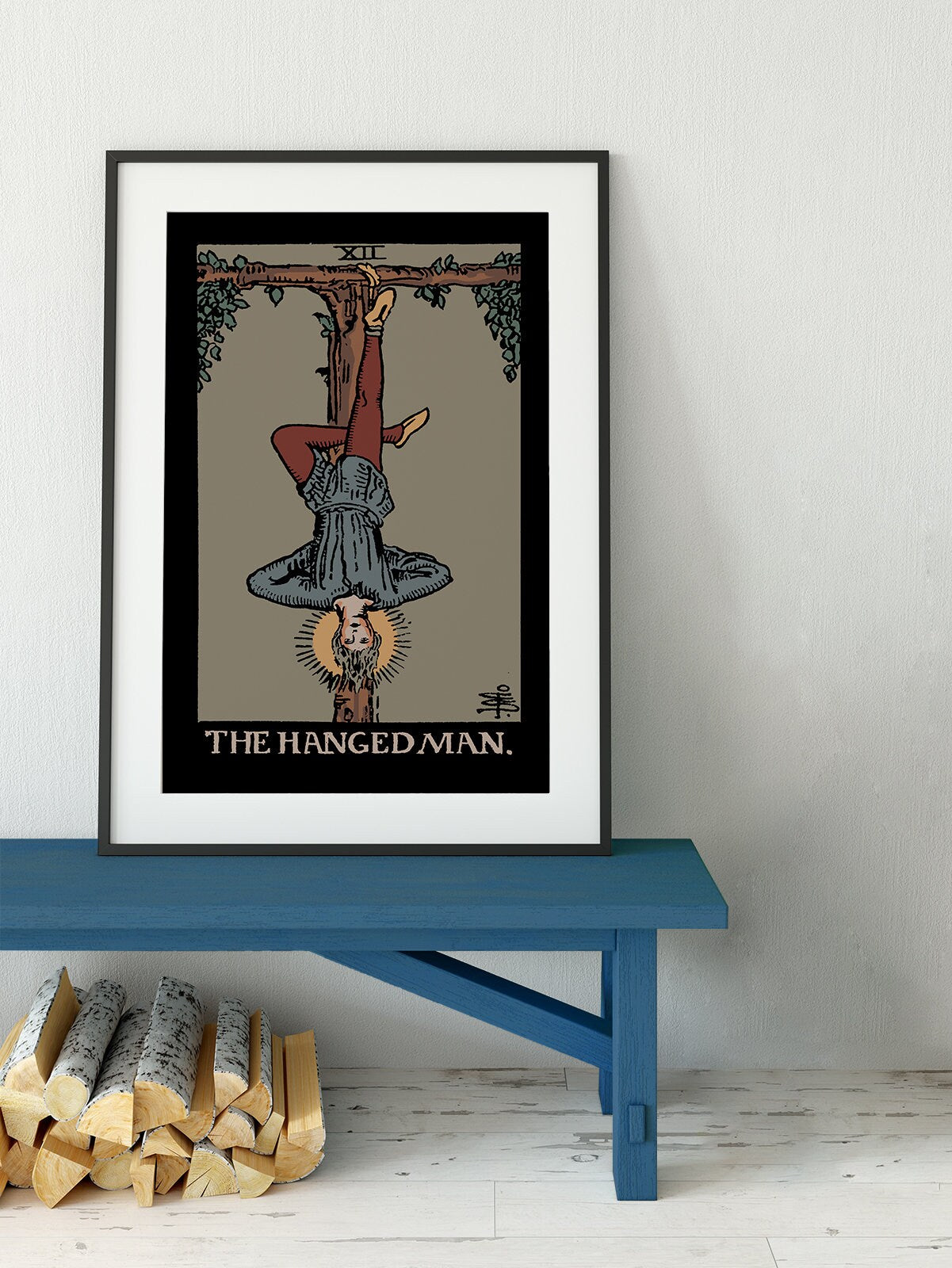 The Hanged Man- Tarot Card Print - The Hanged Man Card Darker Colorway Poster, No Frame