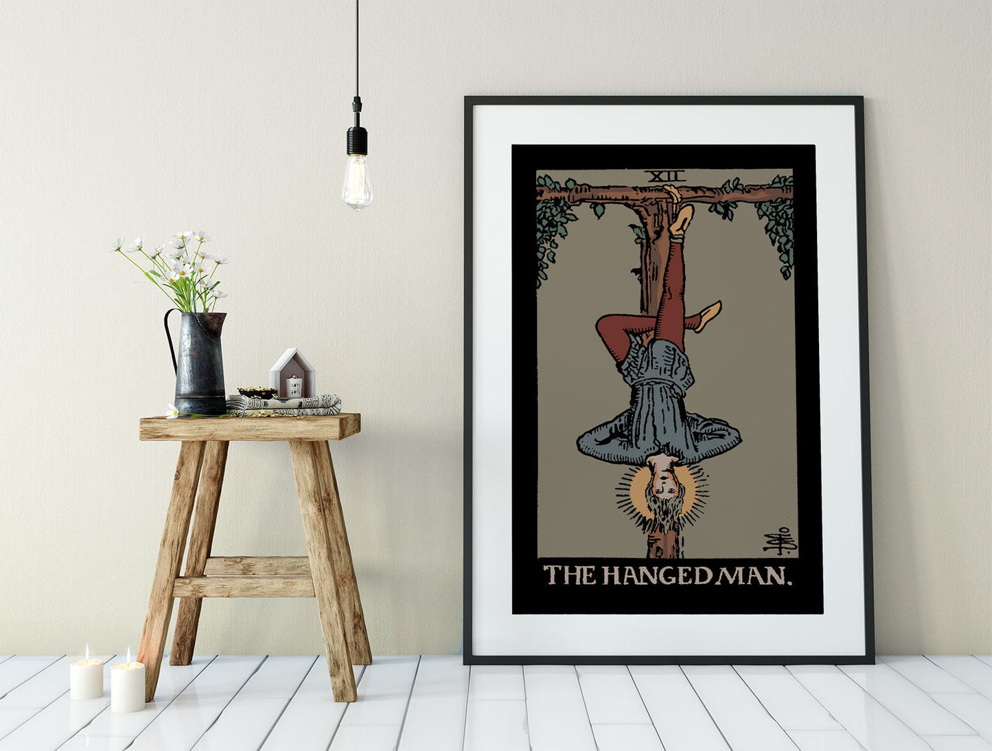 The Hanged Man- Tarot Card Print - The Hanged Man Card Darker Colorway Poster, No Frame
