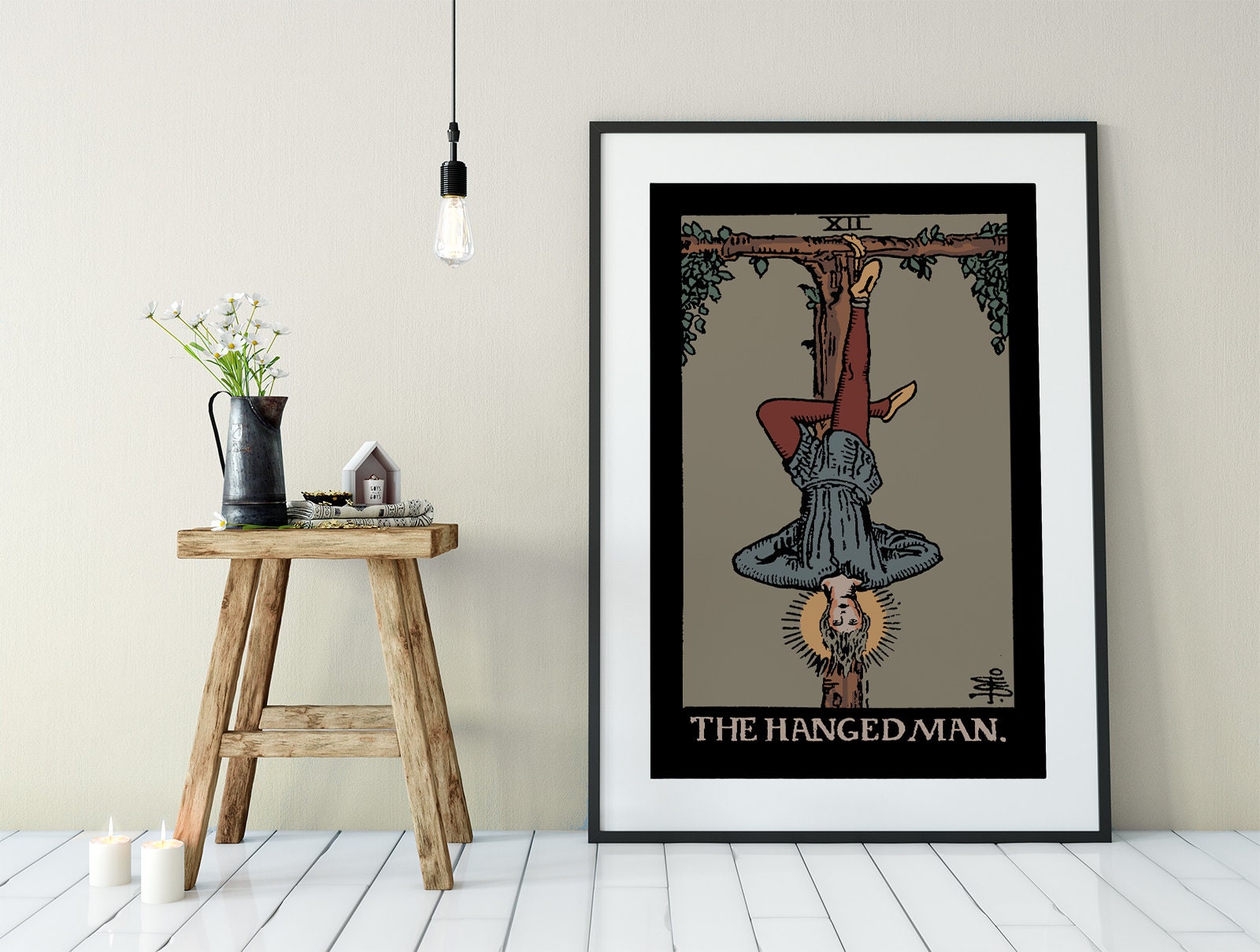 The Hanged Man- Tarot Card Print - The Hanged Man Card Darker Colorway Poster, No Frame