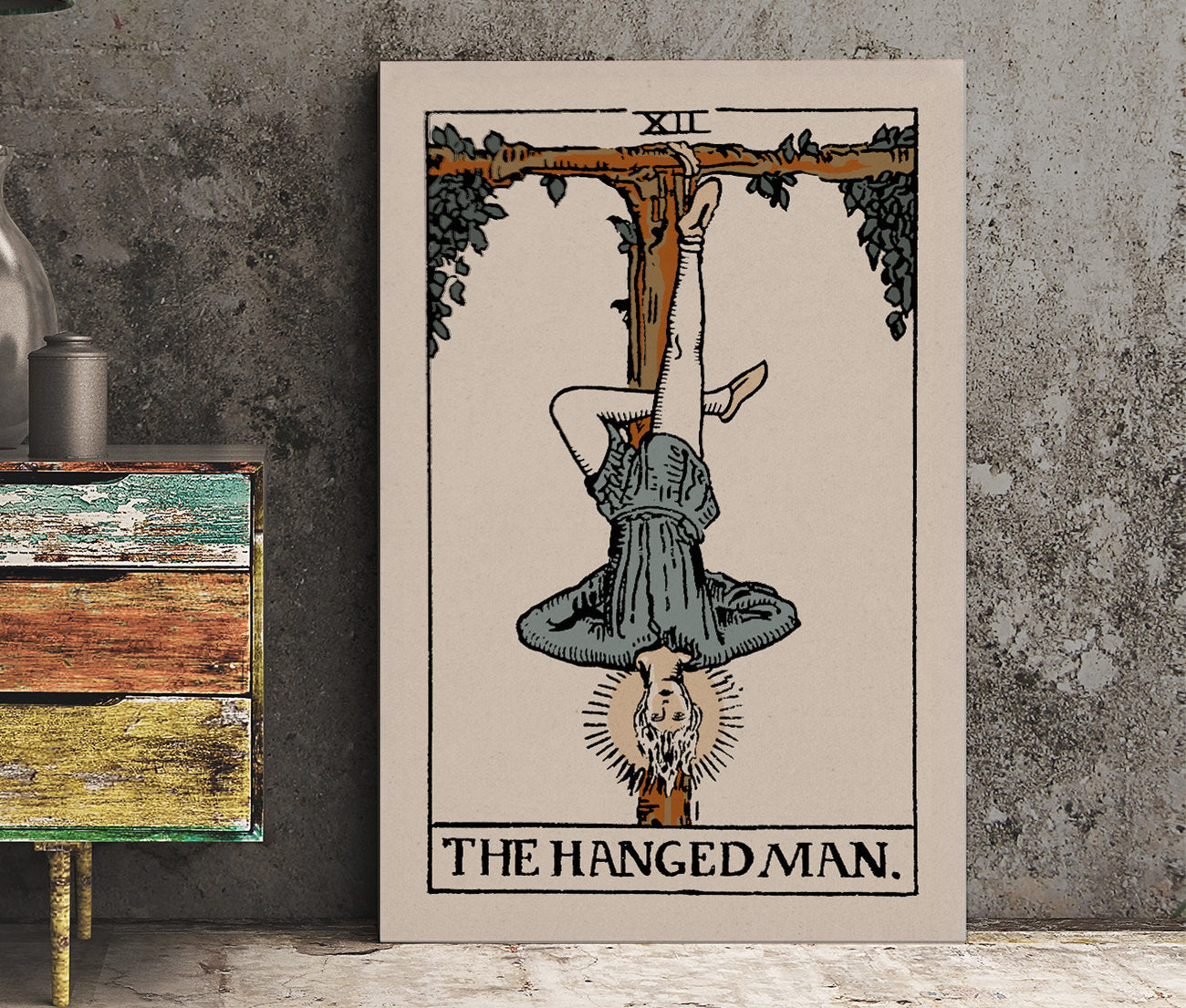 The Hanged Man- Tarot Card Print - The Hanged Man Card Neutral Vibe Poster Eclectic Tarot, No Frame