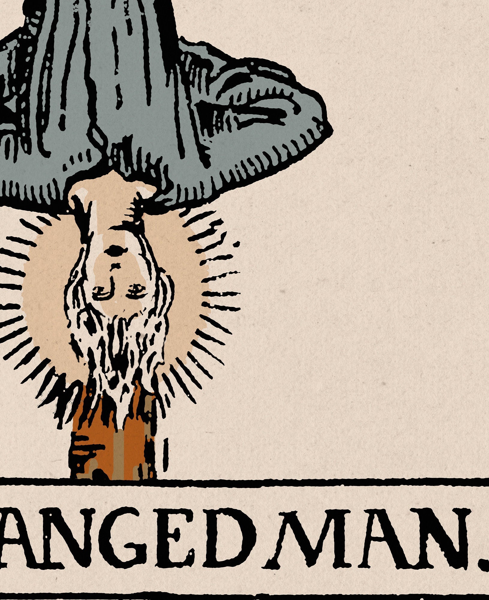 The Hanged Man- Tarot Card Print - The Hanged Man Card Neutral Vibe Poster Eclectic Tarot, No Frame