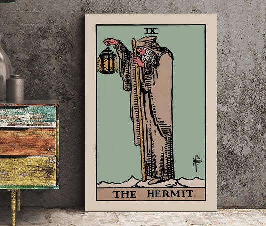 The Hermit - Tarot Card Print - The Hermit Blue Card Poster, No Frame - Perfect For A Dorm Room