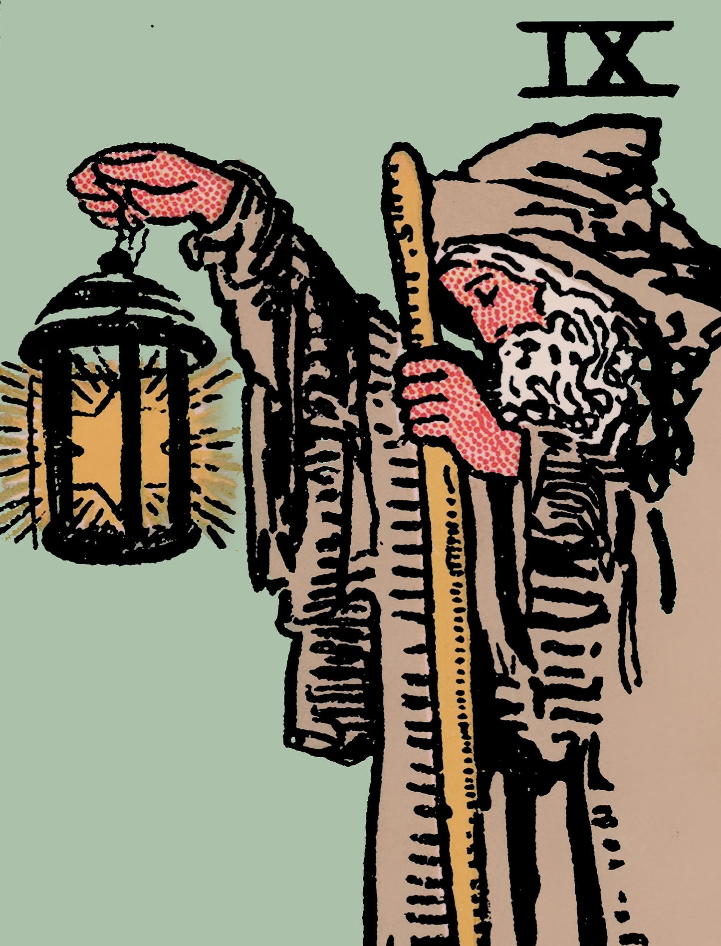 The Hermit - Tarot Card Print - The Hermit Blue Card Poster, No Frame - Perfect For A Dorm Room