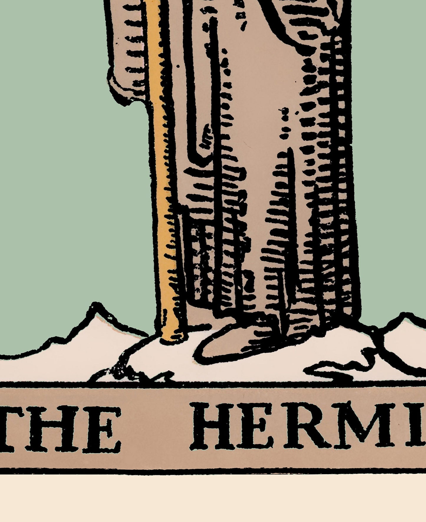 The Hermit - Tarot Card Print - The Hermit Blue Card Poster, No Frame - Perfect For A Dorm Room
