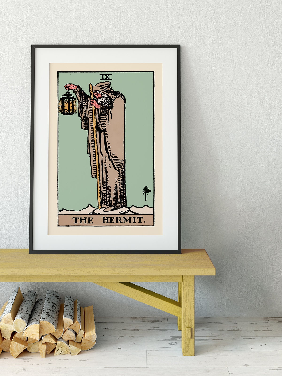 The Hermit - Tarot Card Print - The Hermit Blue Card Poster, No Frame - Perfect For A Dorm Room
