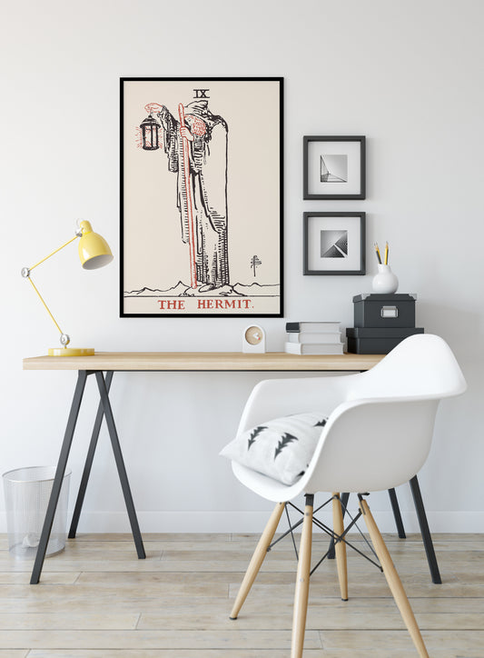 The Hermit - Tarot Card Print - The Hermit Card Neutral Vibe Playing Card Poster Eclectic Tarot, No Frame